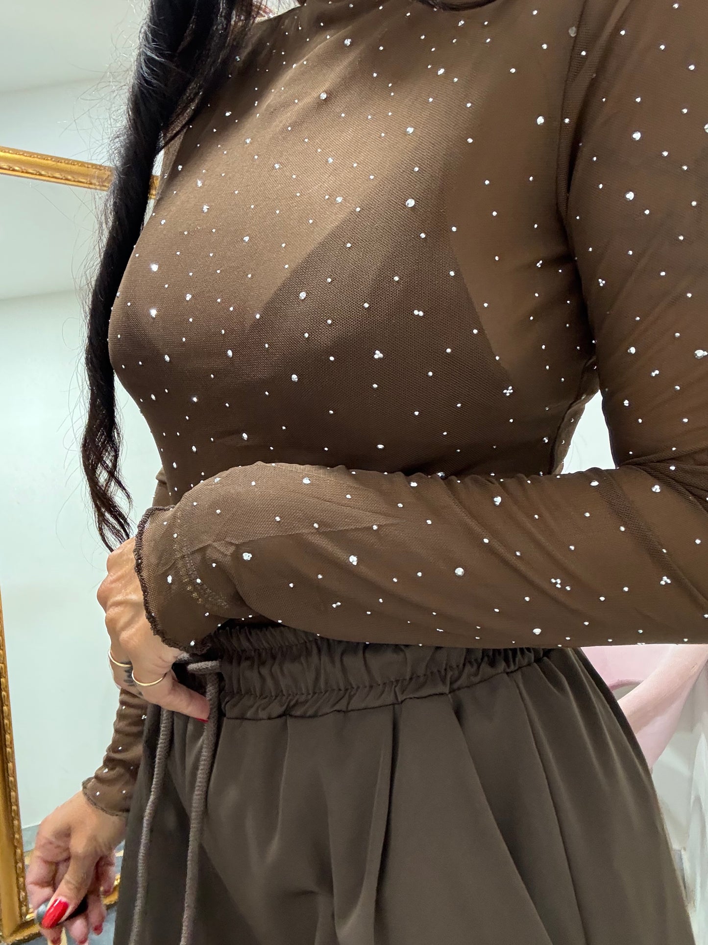 Maglia velo brillantini 122