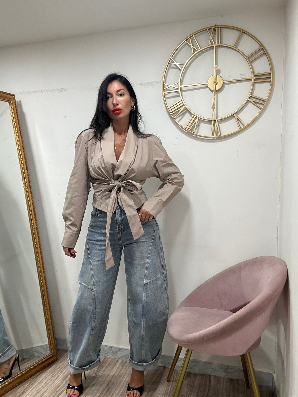 Jeans ballon cuciture 6036