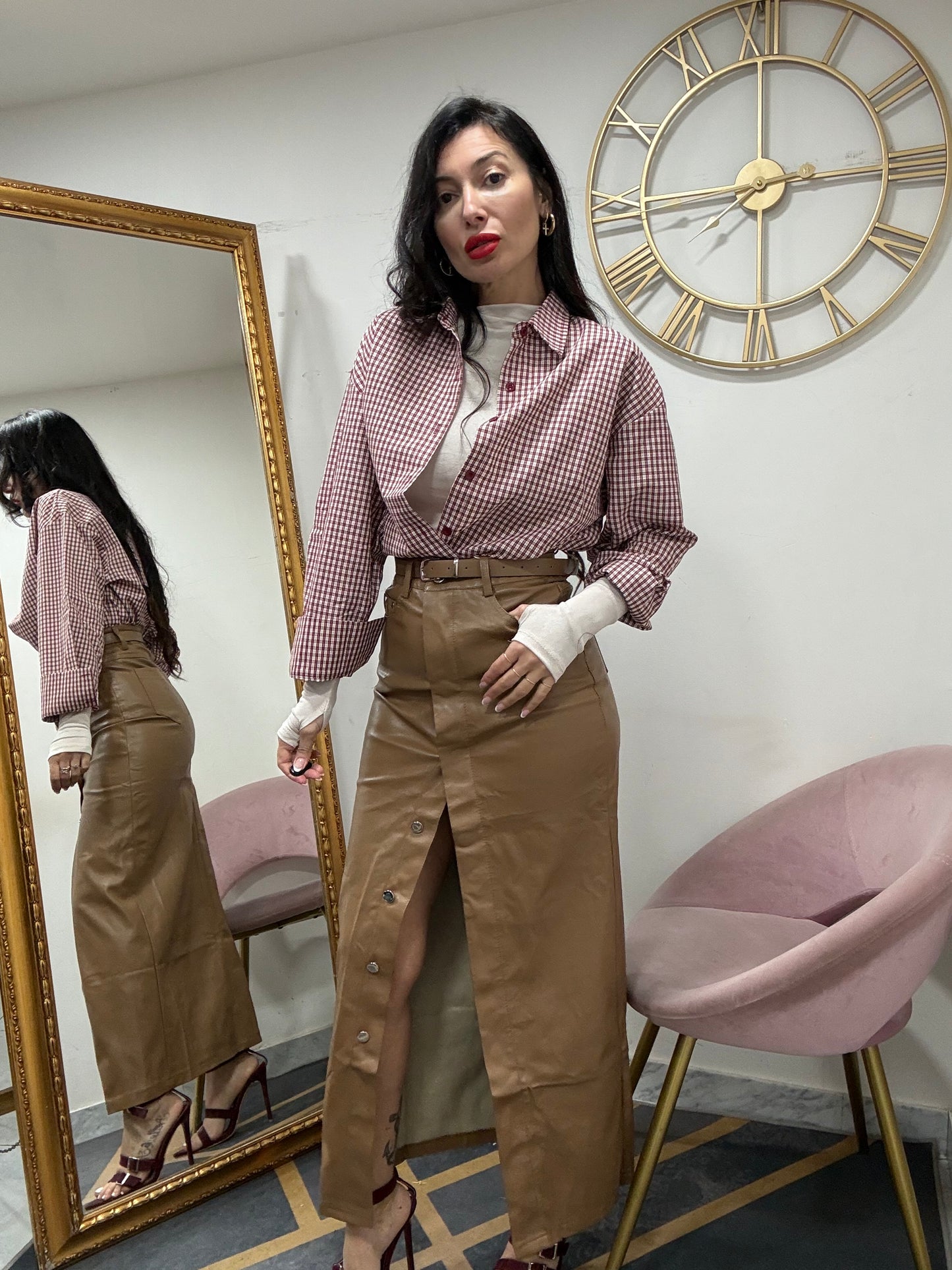 Tubino eco bottoni e cinta 366