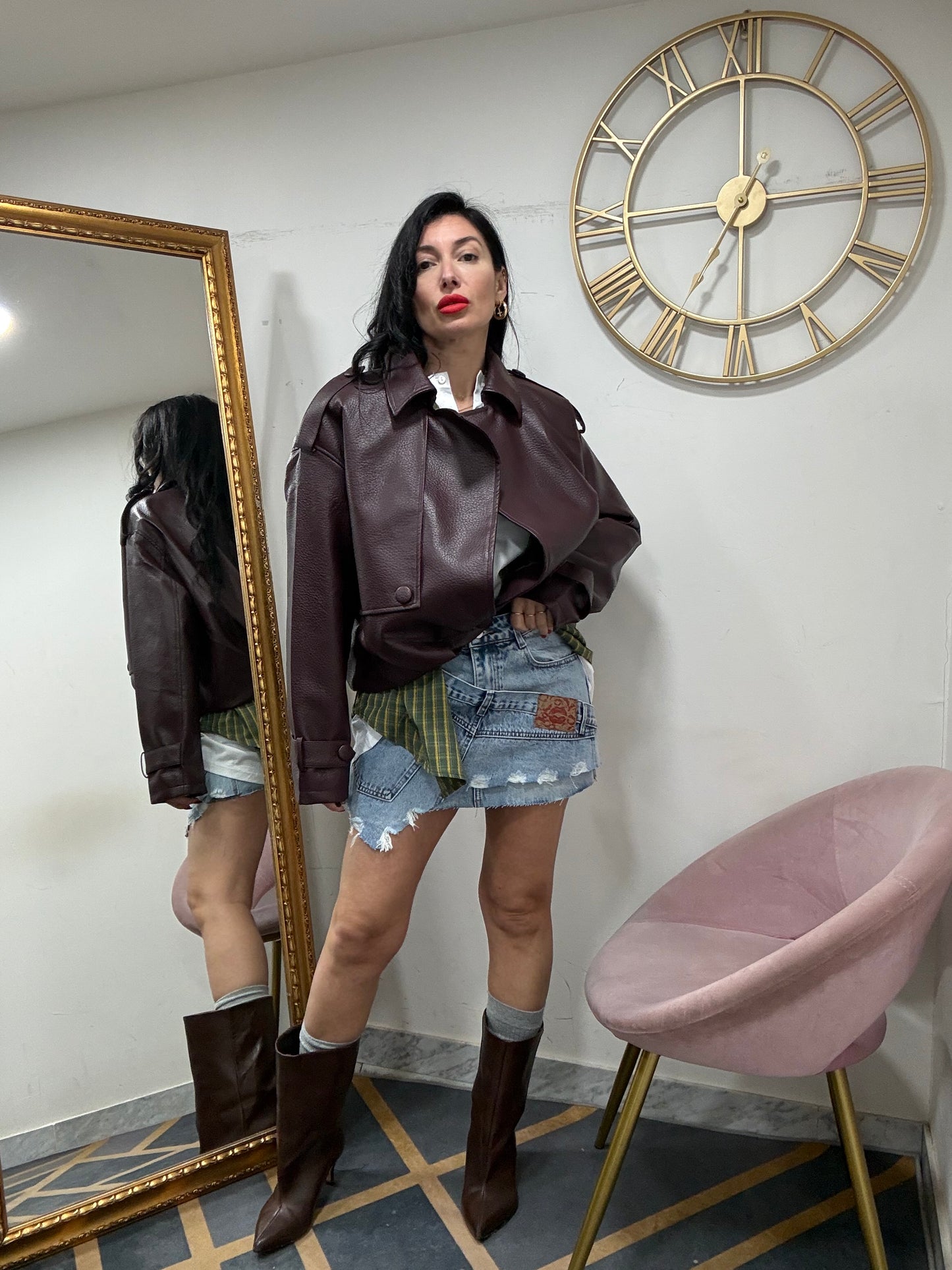 Bomber ecopelle 1 bottone 6682