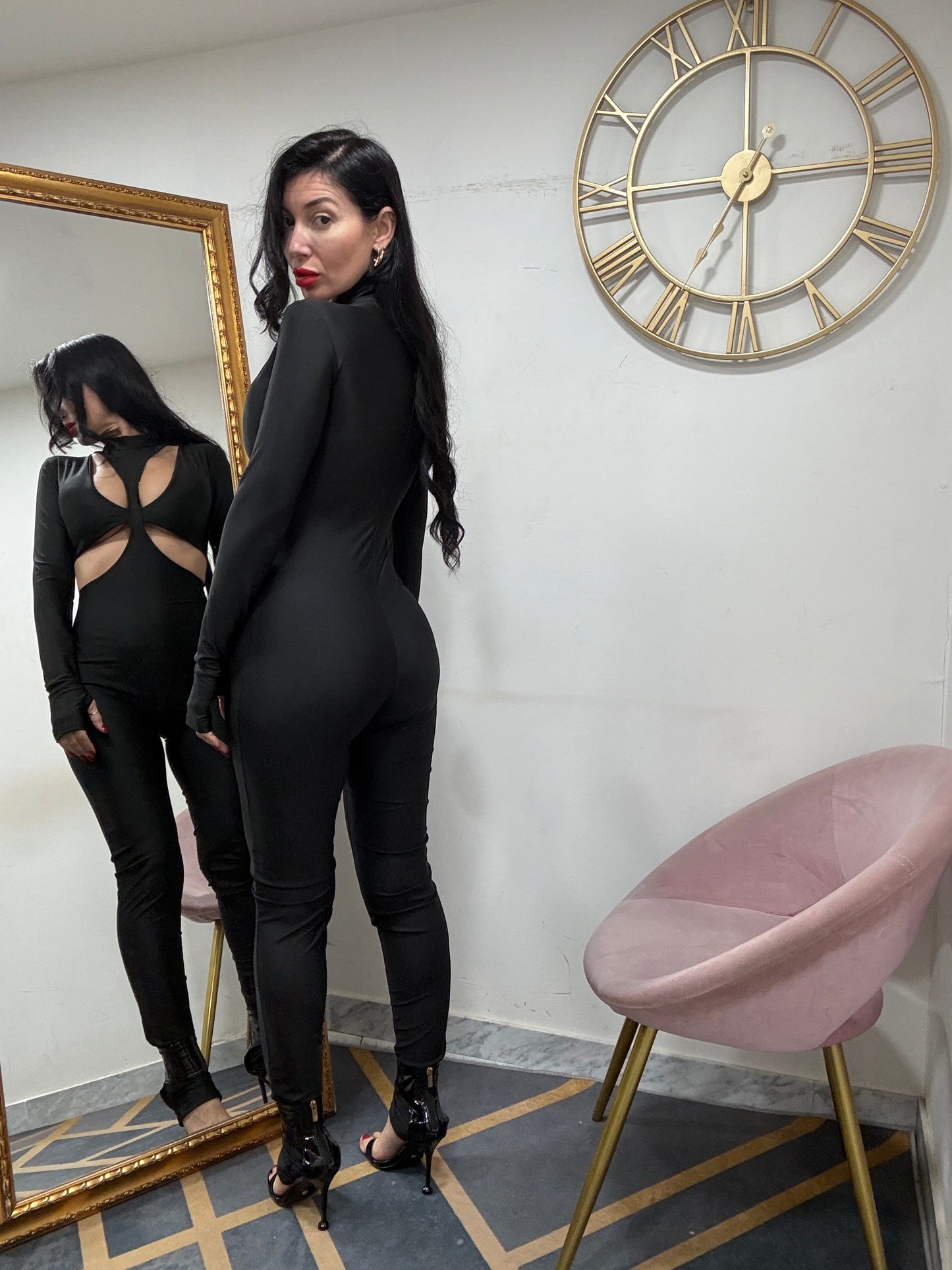 Jumpsuit collarino e aperture 853