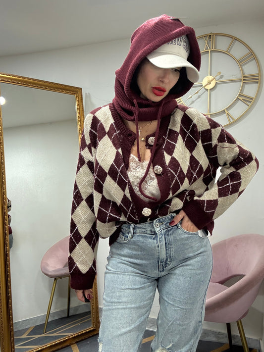 Cardigan quadri 860