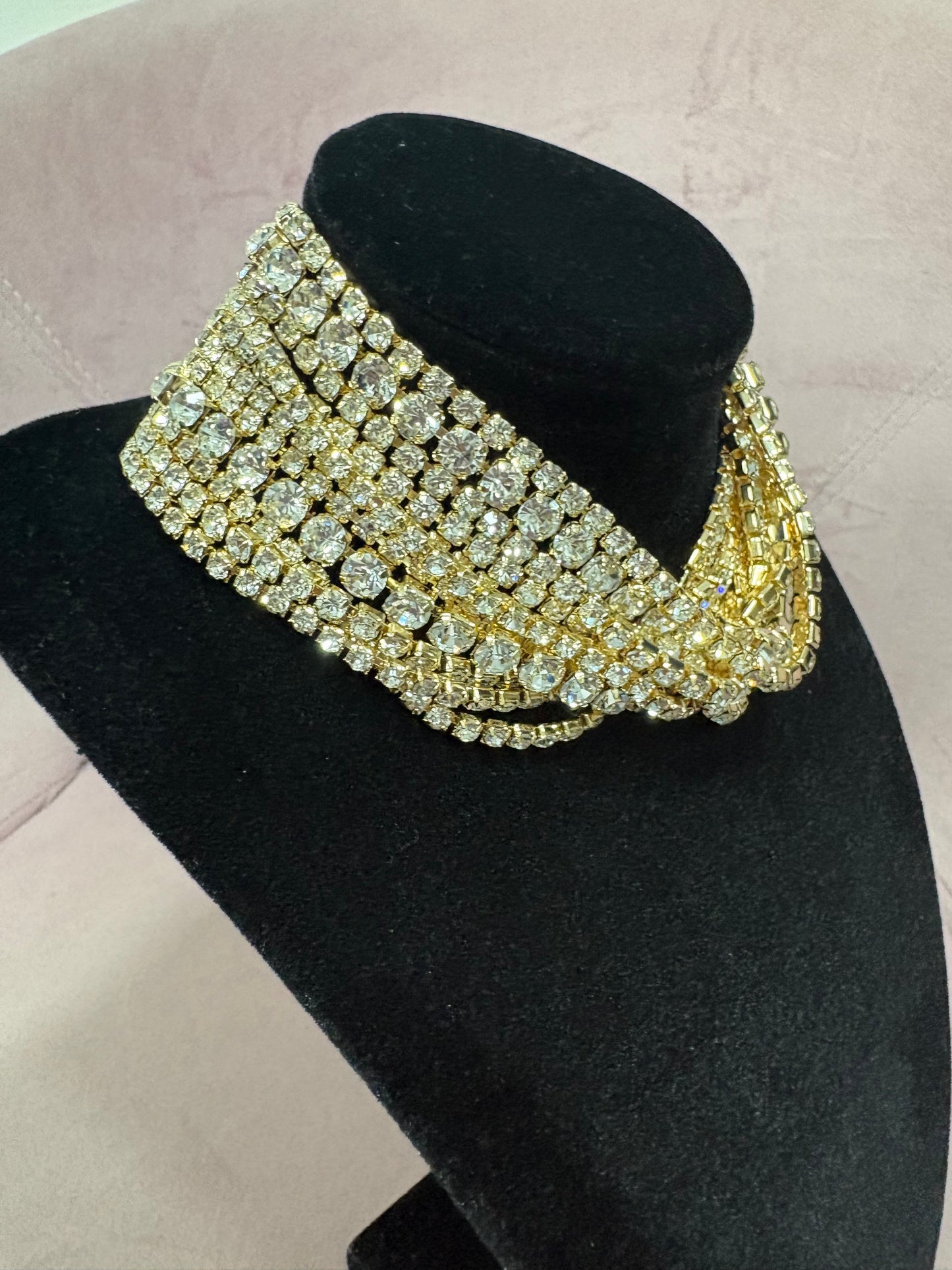 Collana multi fili strass