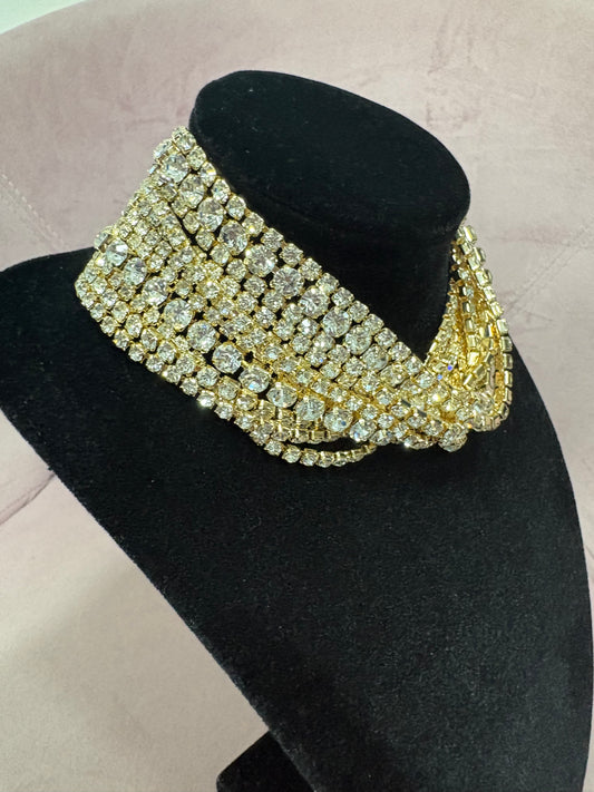 Collana multi fili strass