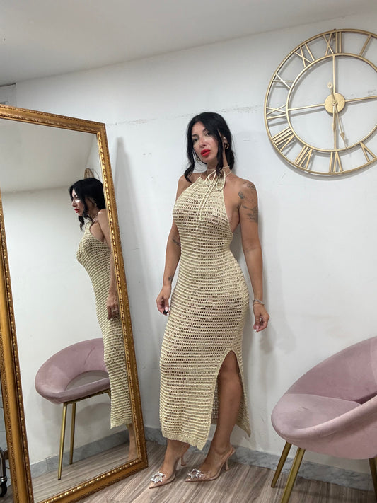 Dress uncinetto scollo americano 3679