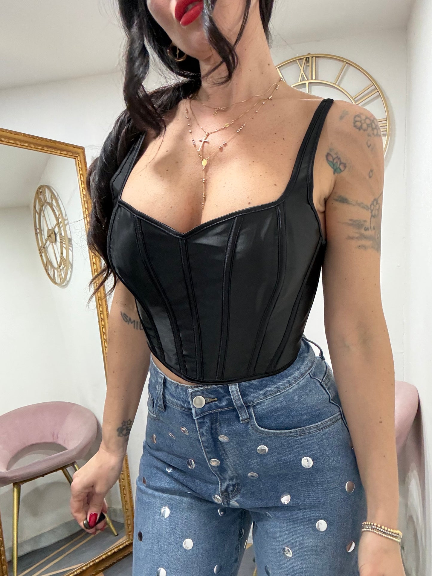 Top corsetto raso 7787
