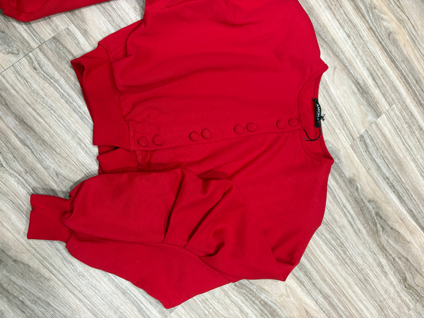 Felpa crop bottoncini 9988