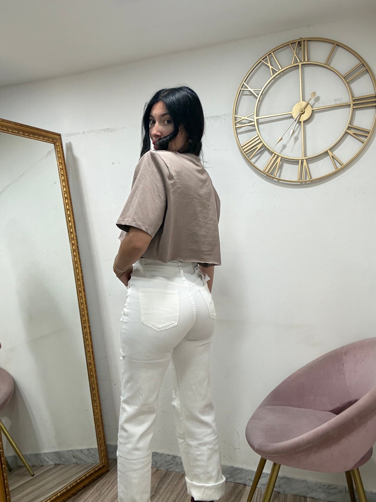 Jeans wide leg bianco 002