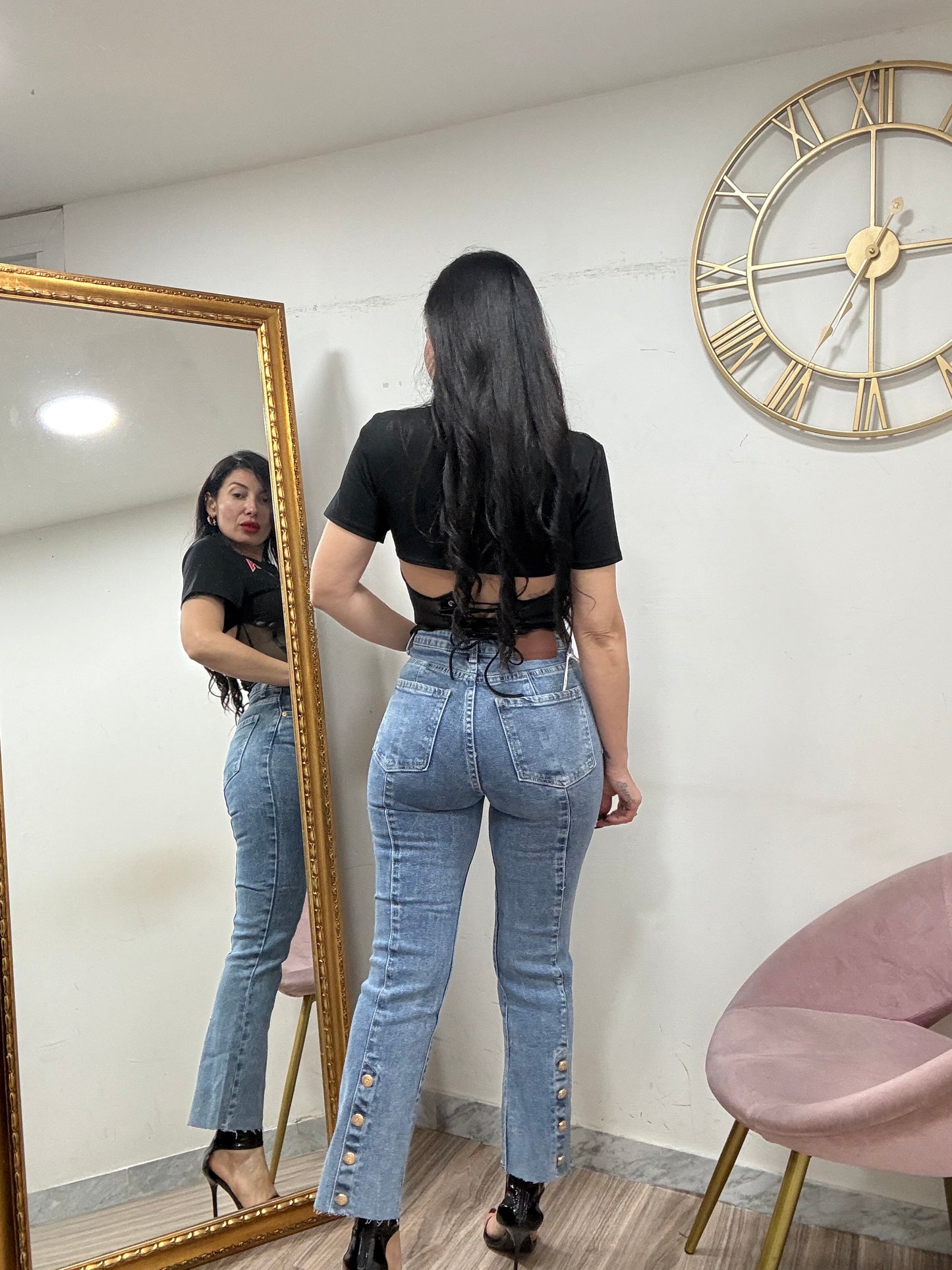 Jeans bottoni caviglia 035
