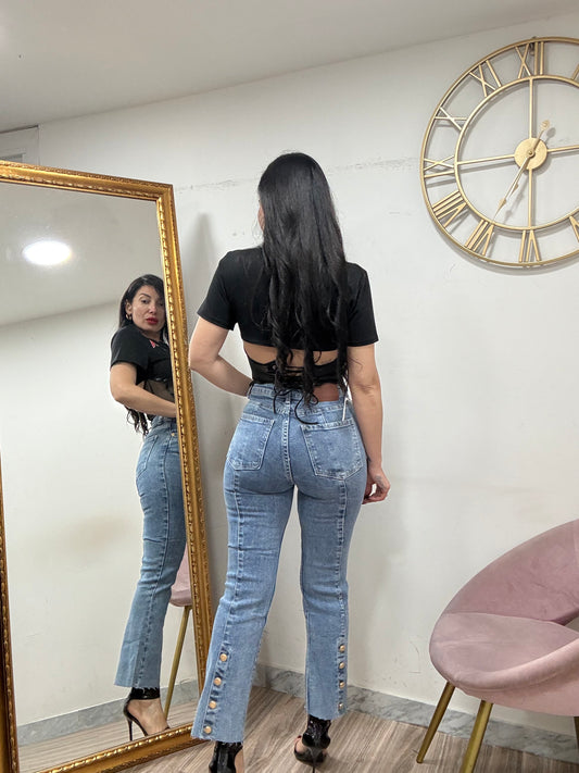 Jeans bottoni caviglia 035