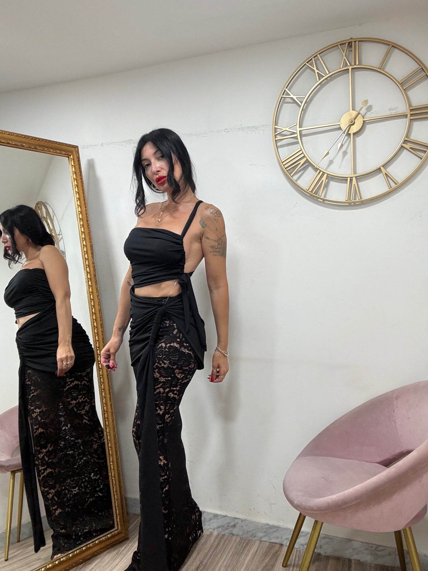 Coordset dress gonna macramè 19090