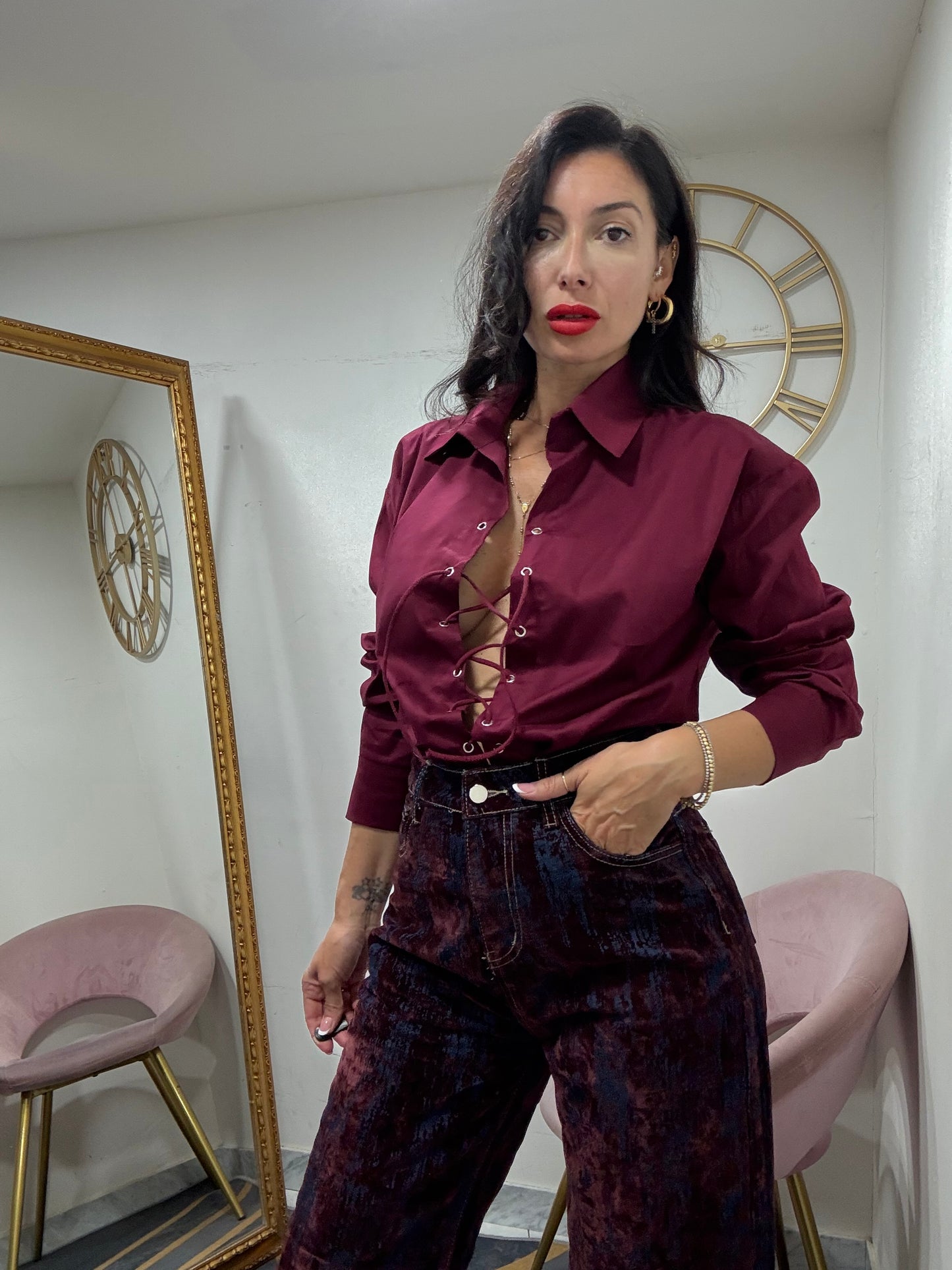 Camicia intreccio seno 170