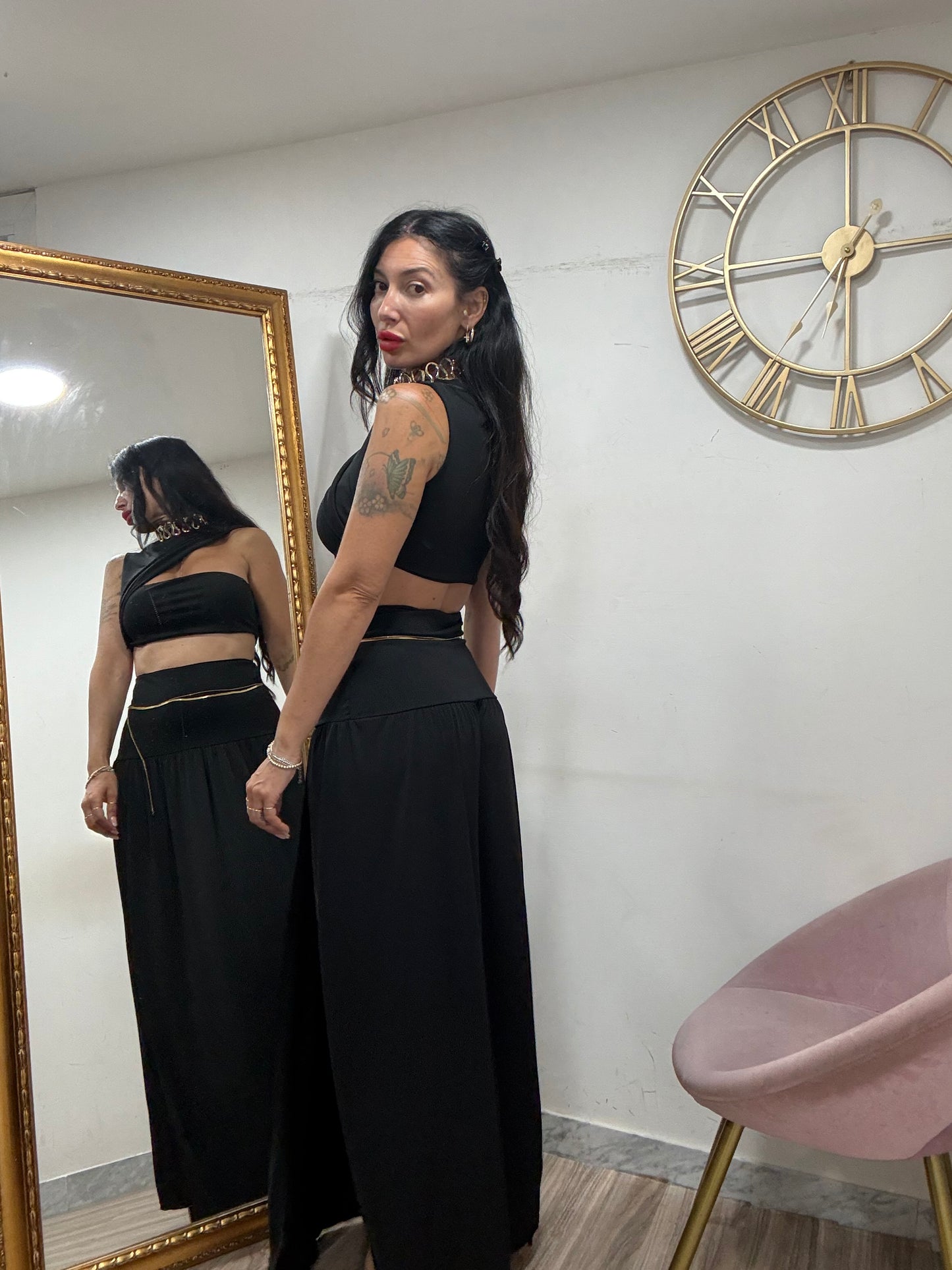 Coordinato crop gonna spacco 8080
