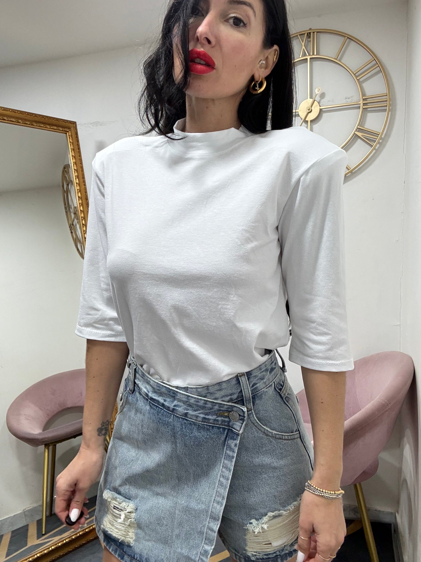 Shirt cotone spalline 1/2 manica 22708