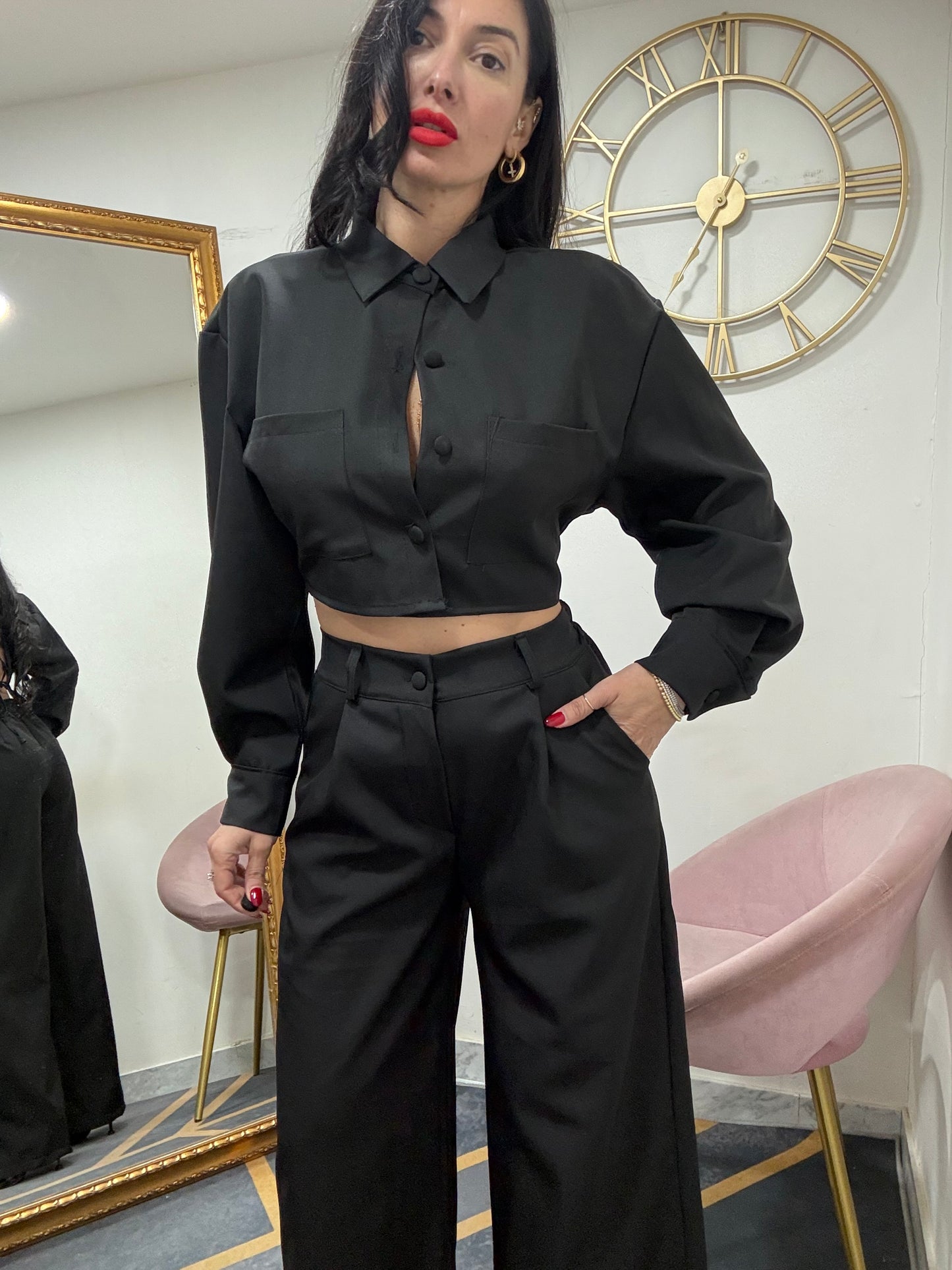 Tailleur camicia crop intreccio retro 9268