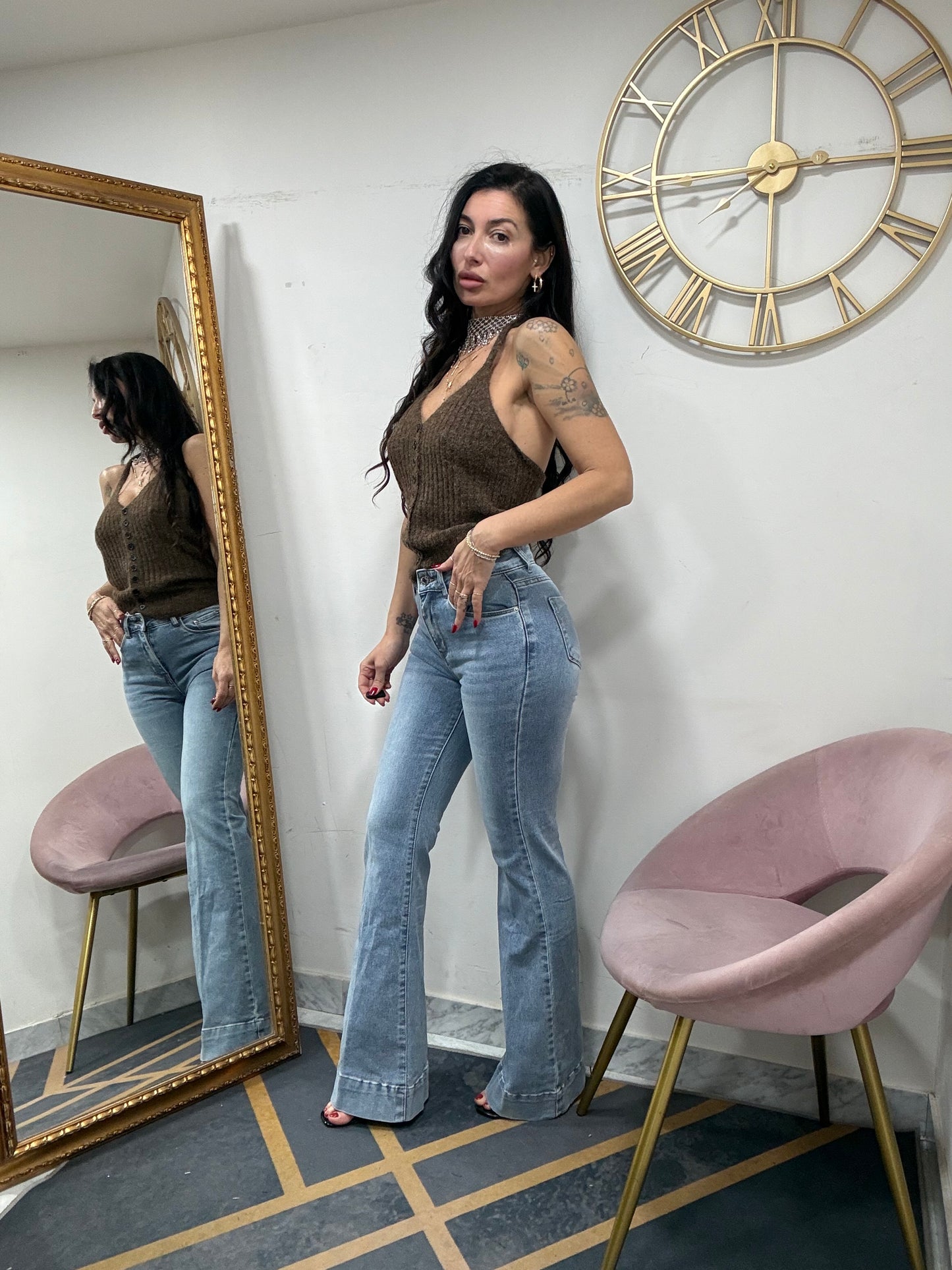 Jeans zampa lavaggio chiaro 820
