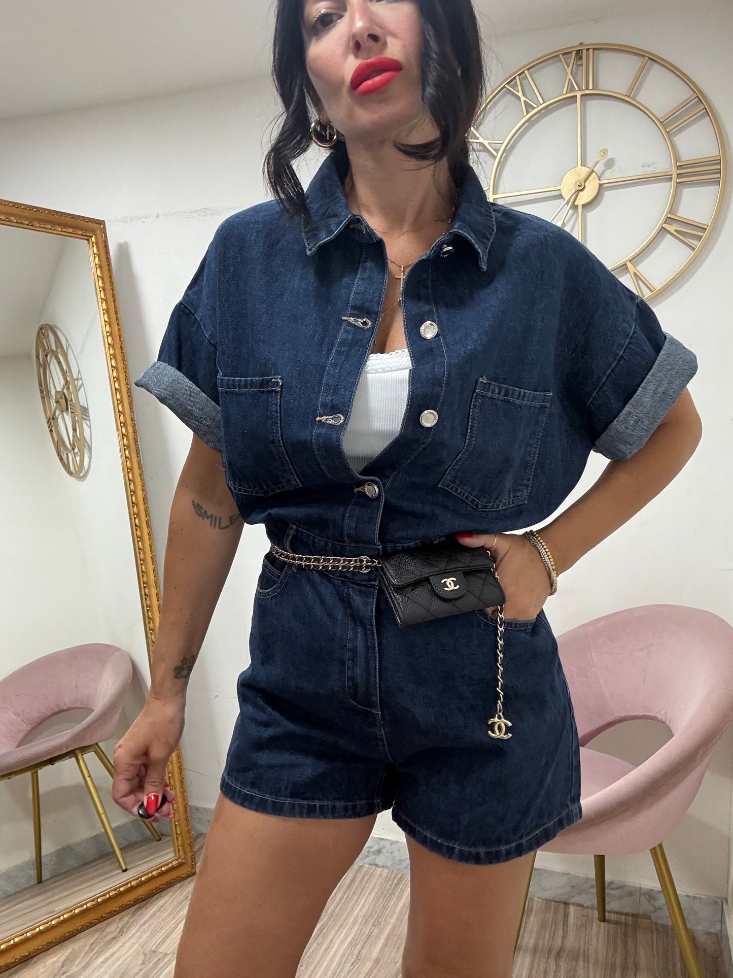 Jumpsuit denim mod camicia 328