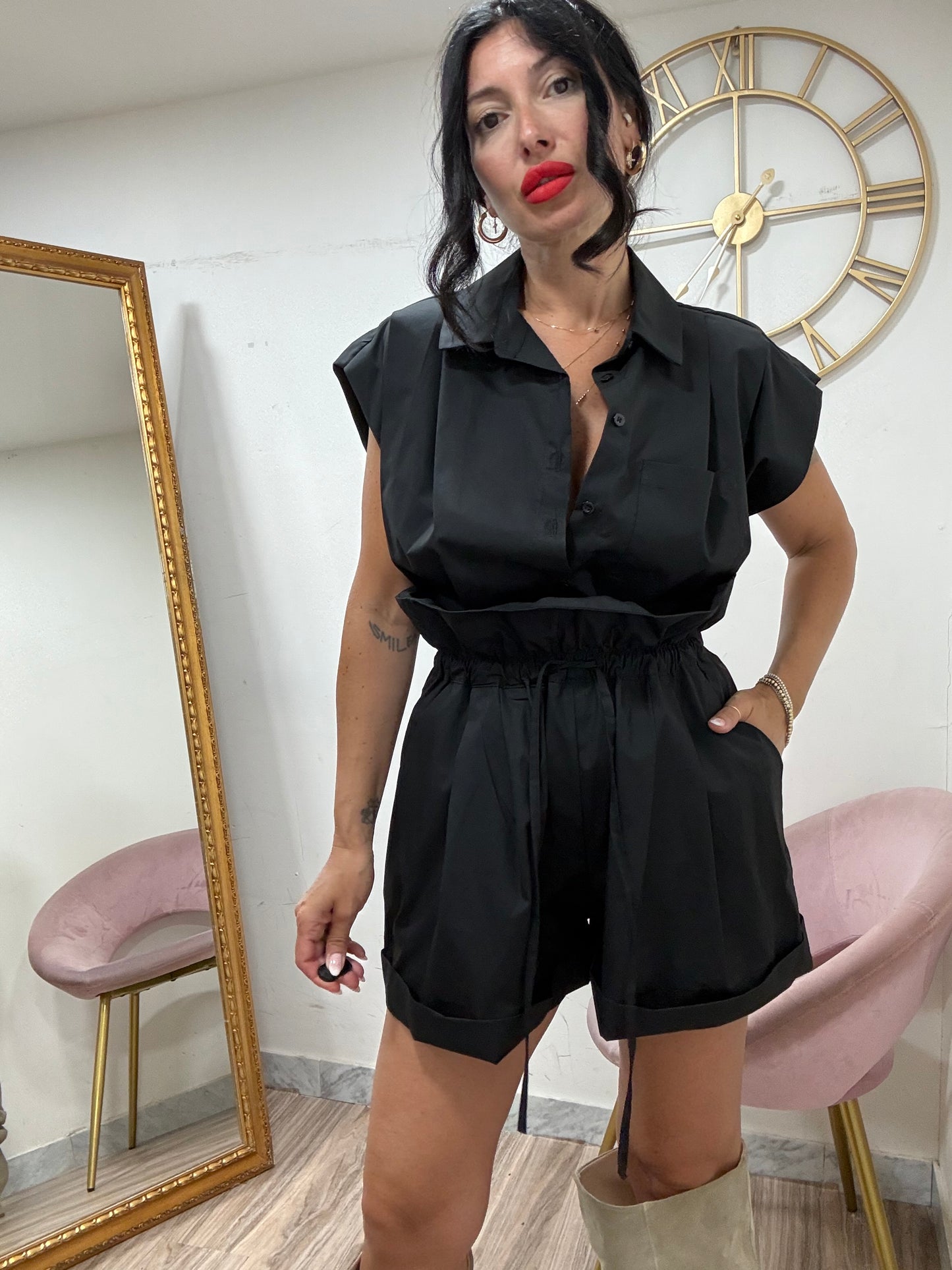 Camicia giro manica crop Just west 1951-02