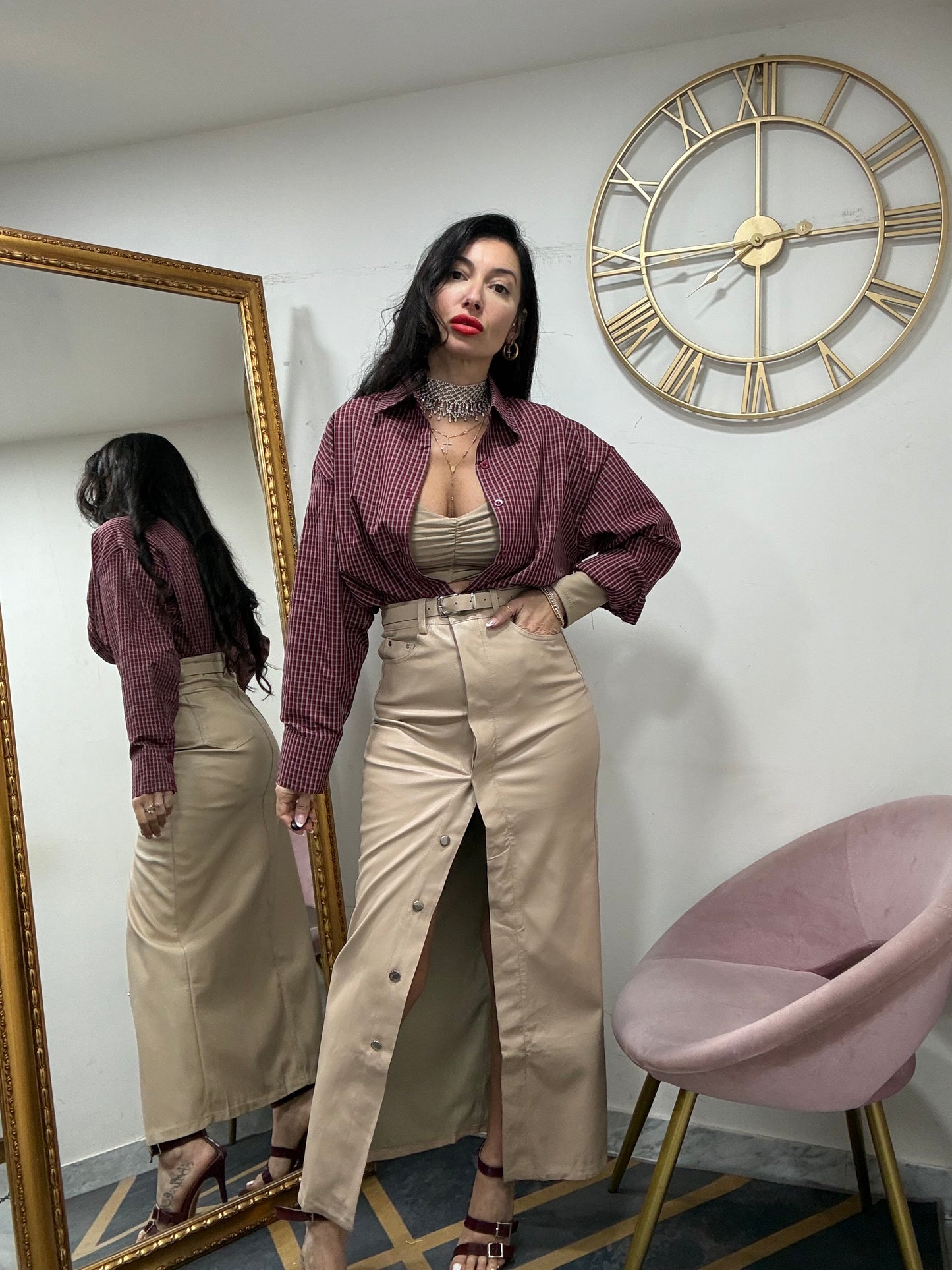 Tubino eco bottoni e cinta 366