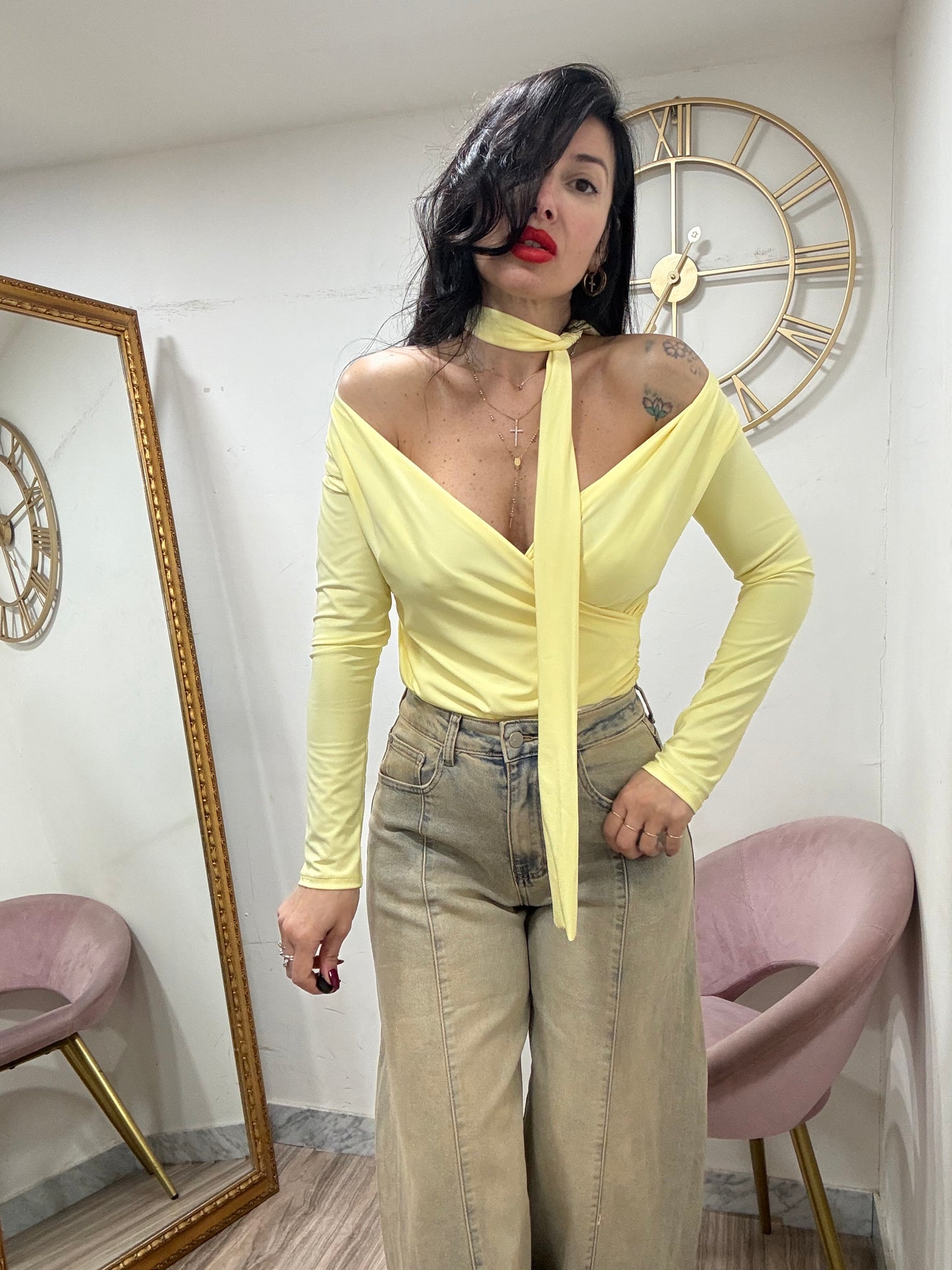 Maglia incrocio foulard 16598