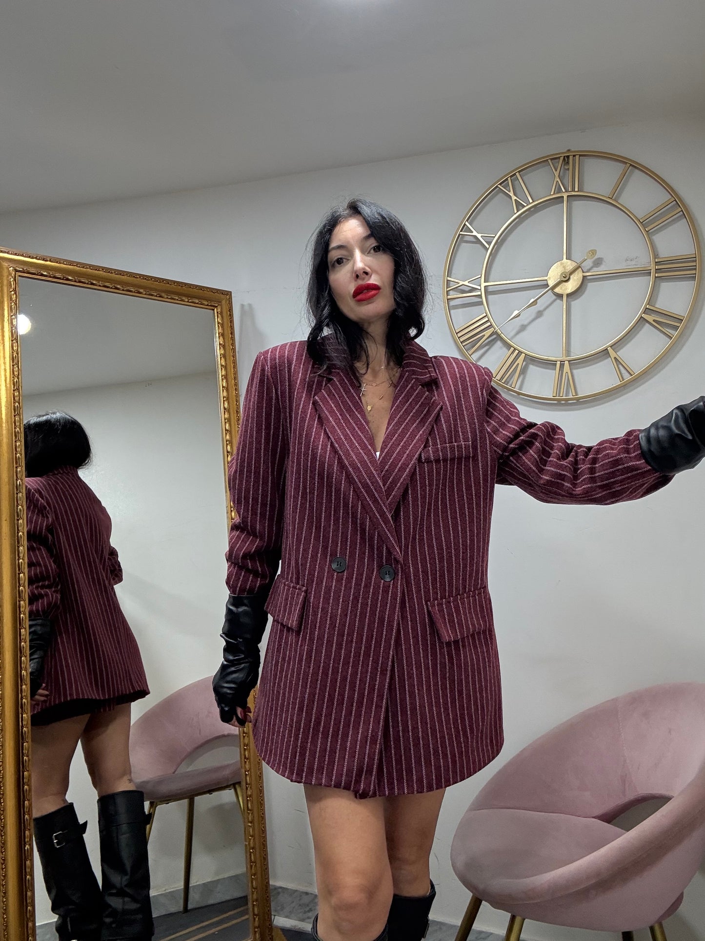 Giacca panno gessata 600