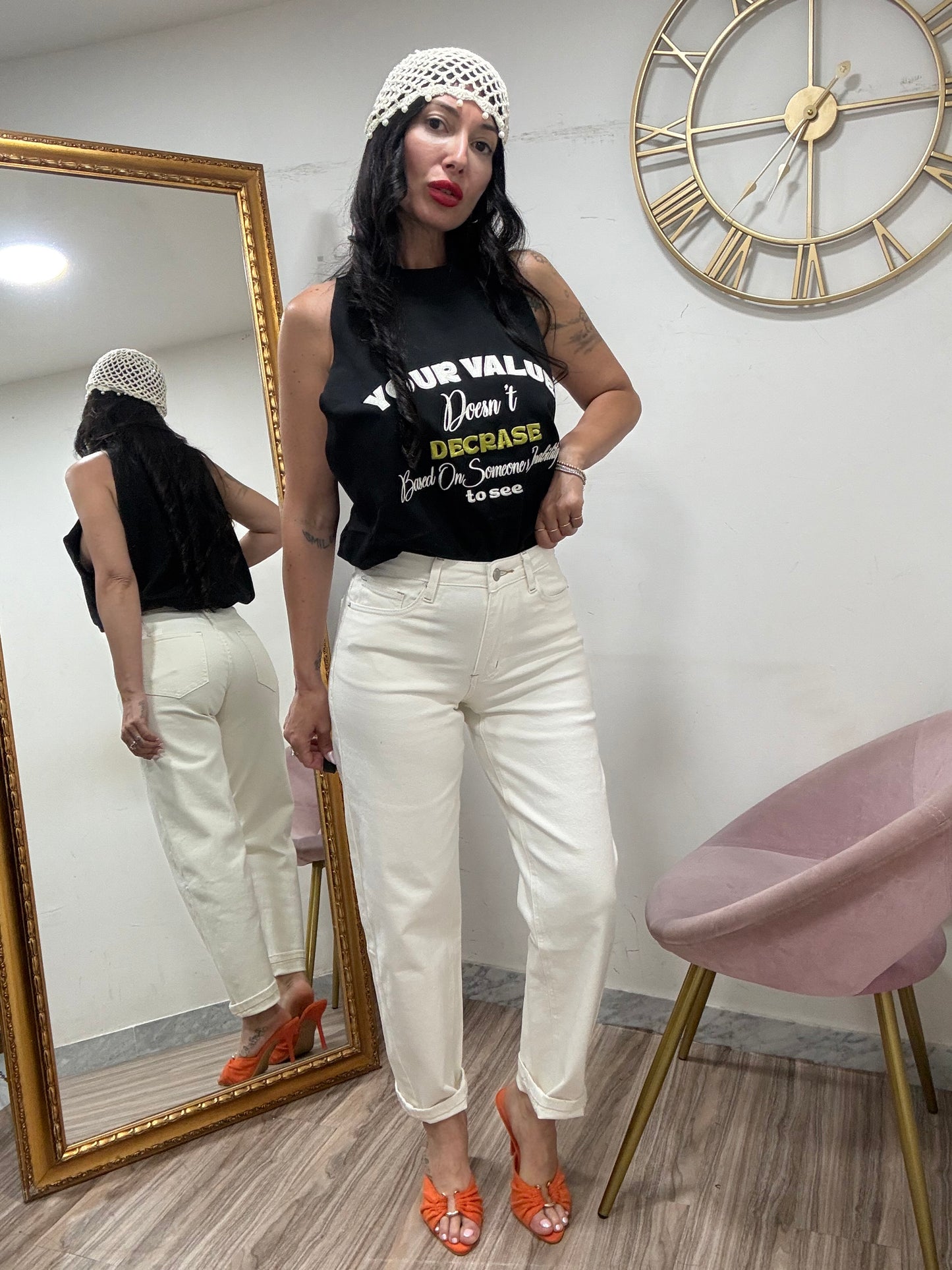 Jeans panna mumfit 203-3