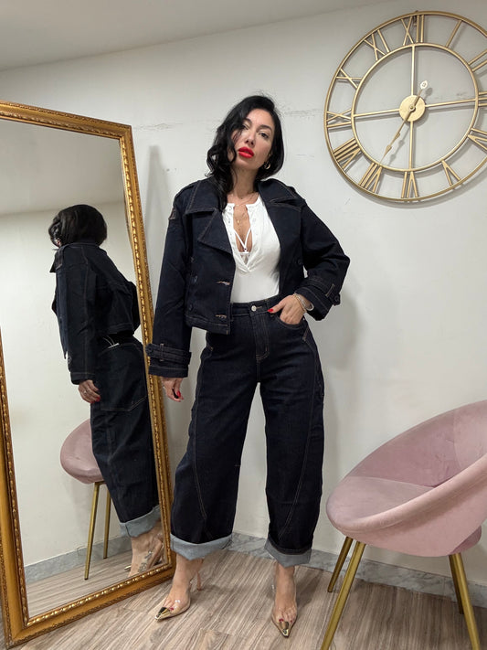 Trench denim doppio petto 6020