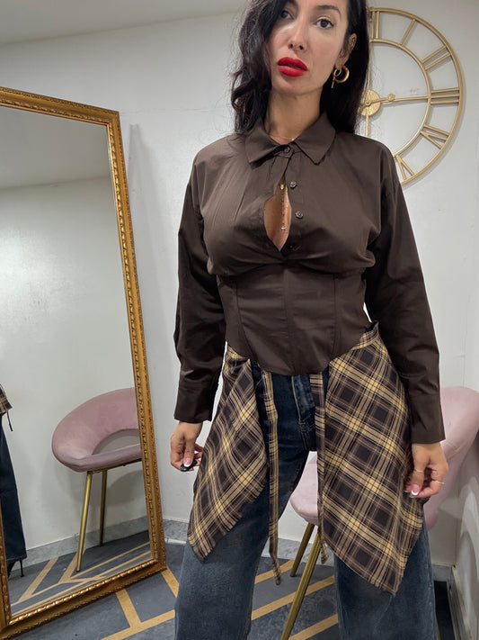 Camicia crop corpetto 246