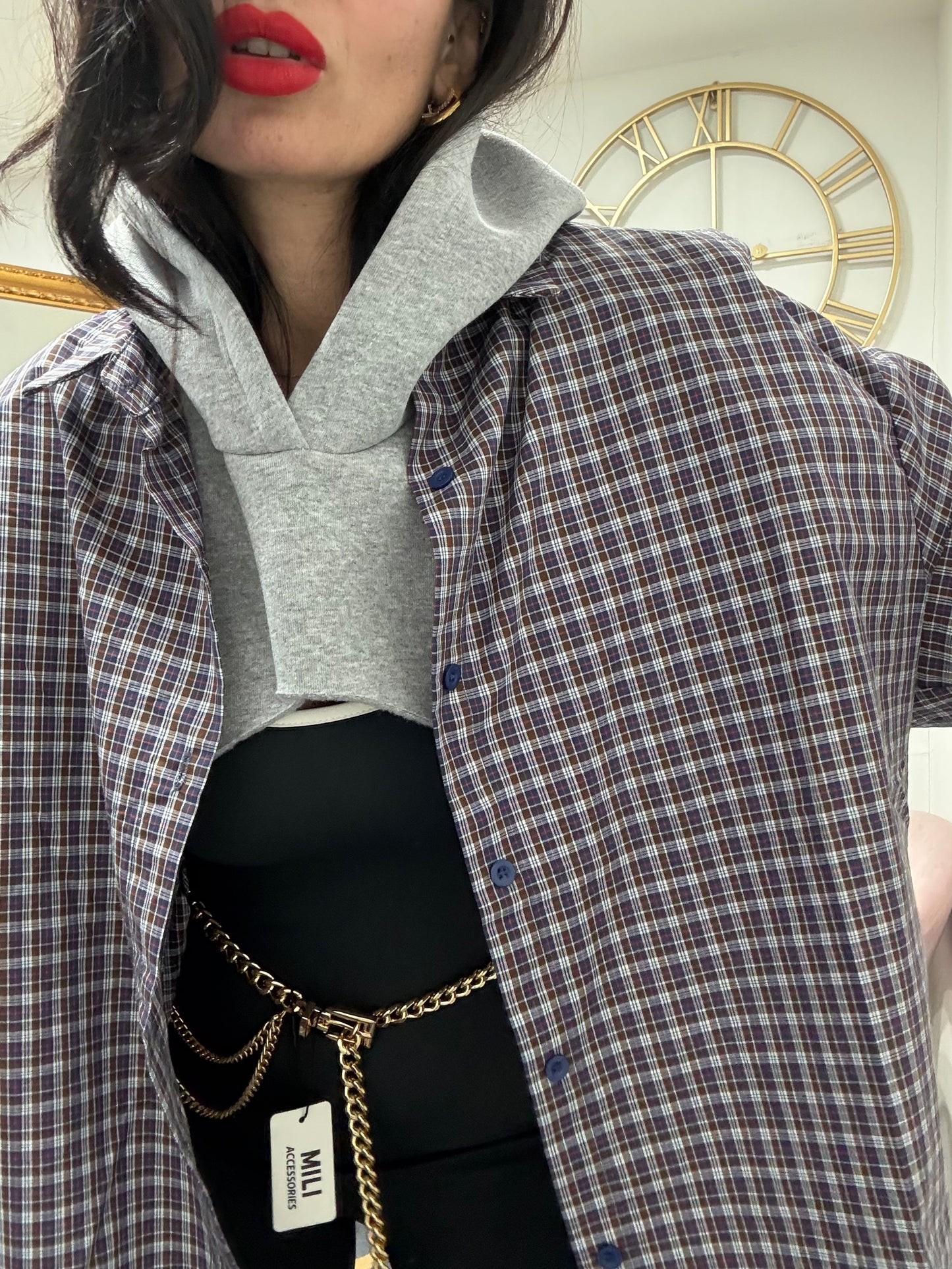 Camicia spalline oversize 695#