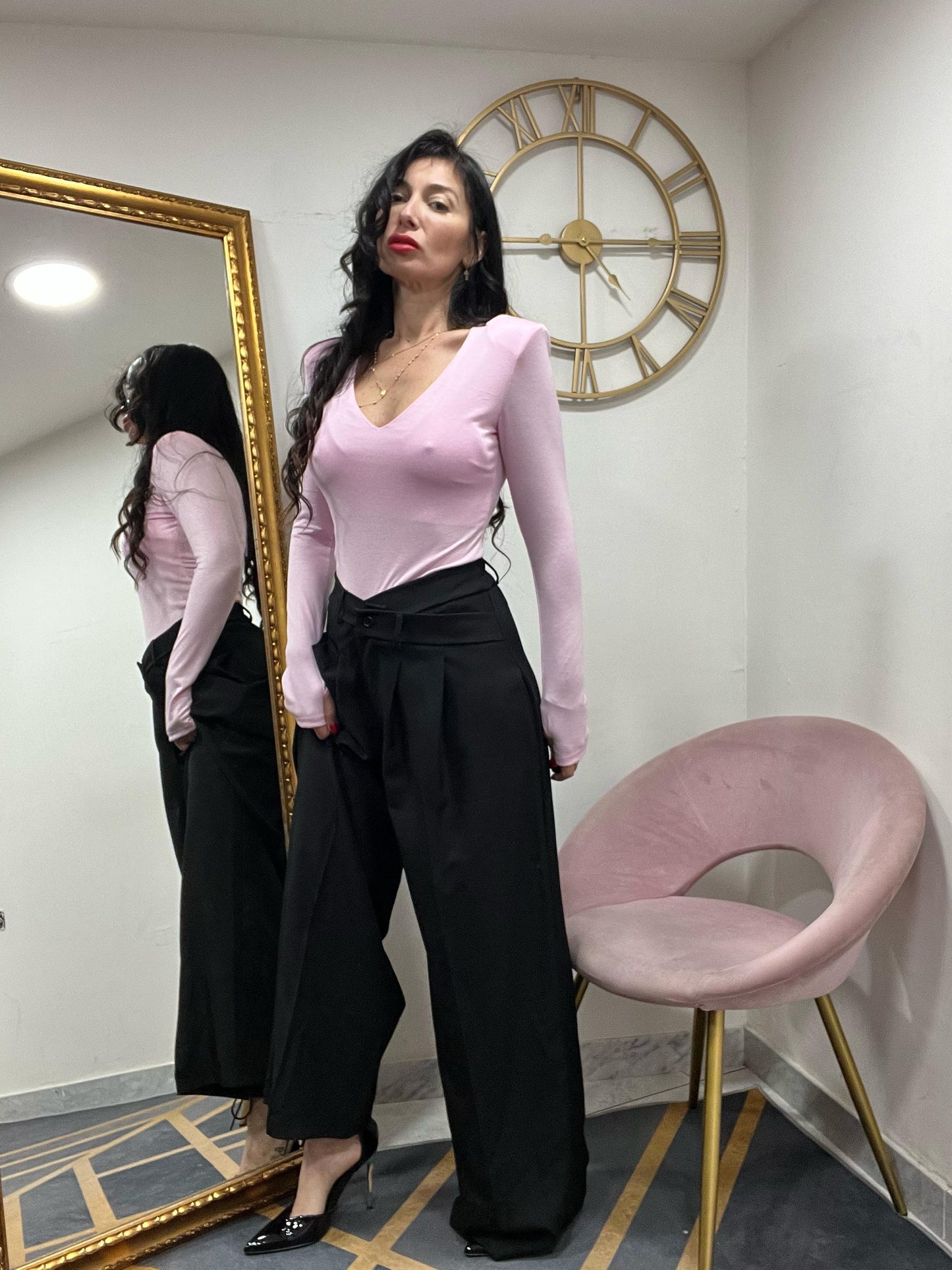 Maglia scollo a V con spalline