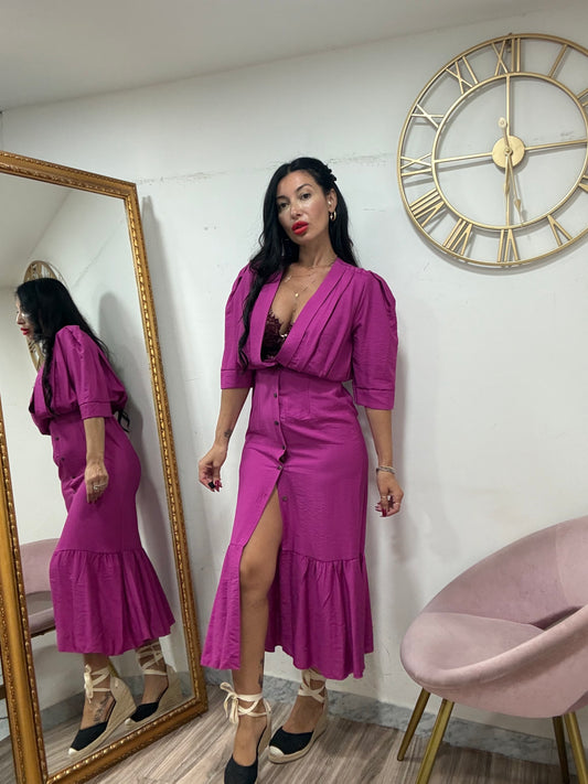 Dress bottone 1/2 manica  7036