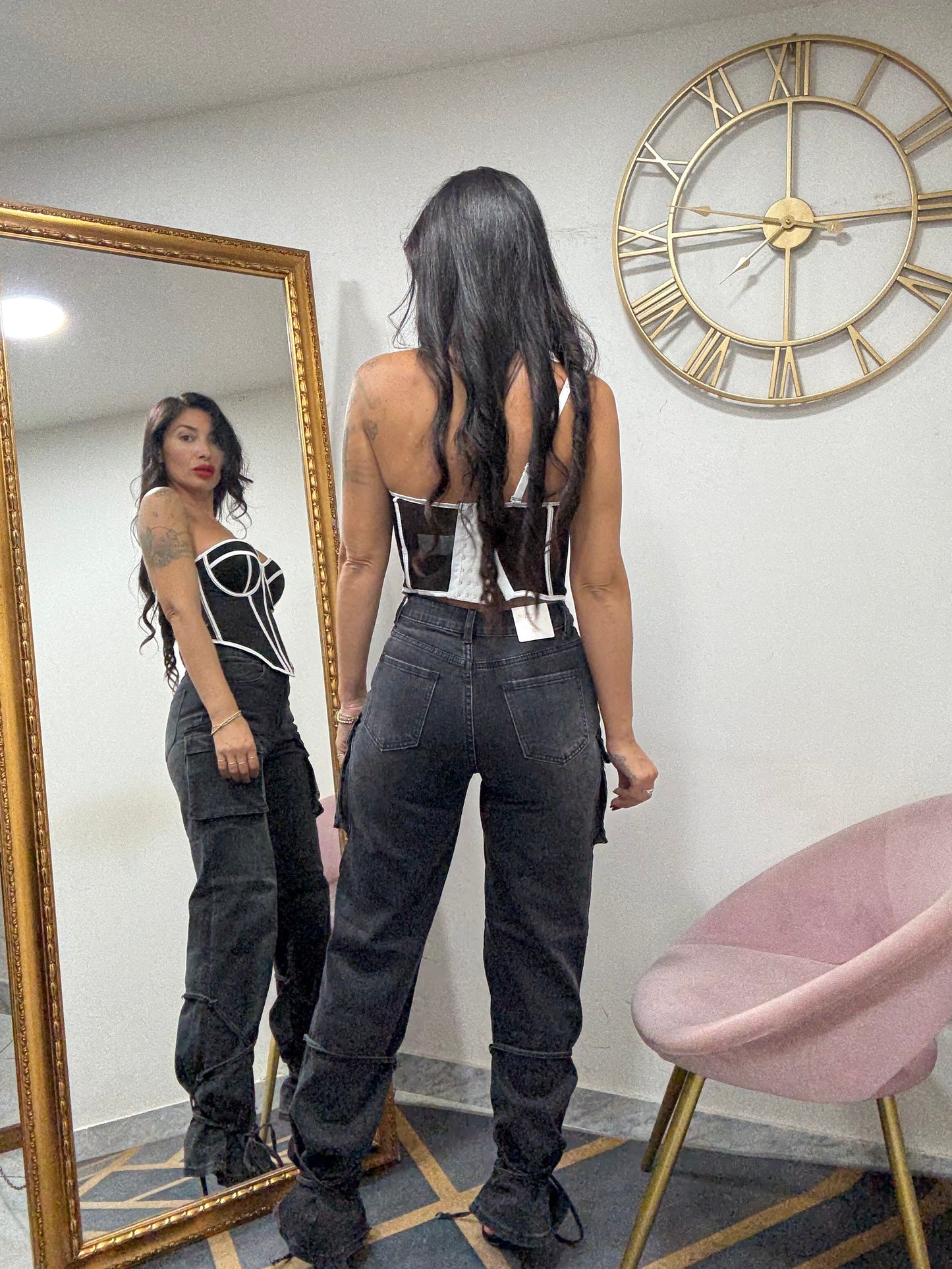 Jeans tasconi lacci caviglie 332