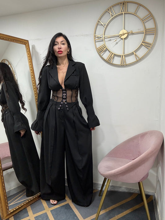 Pantalone palazzo ballon bottoncini 007