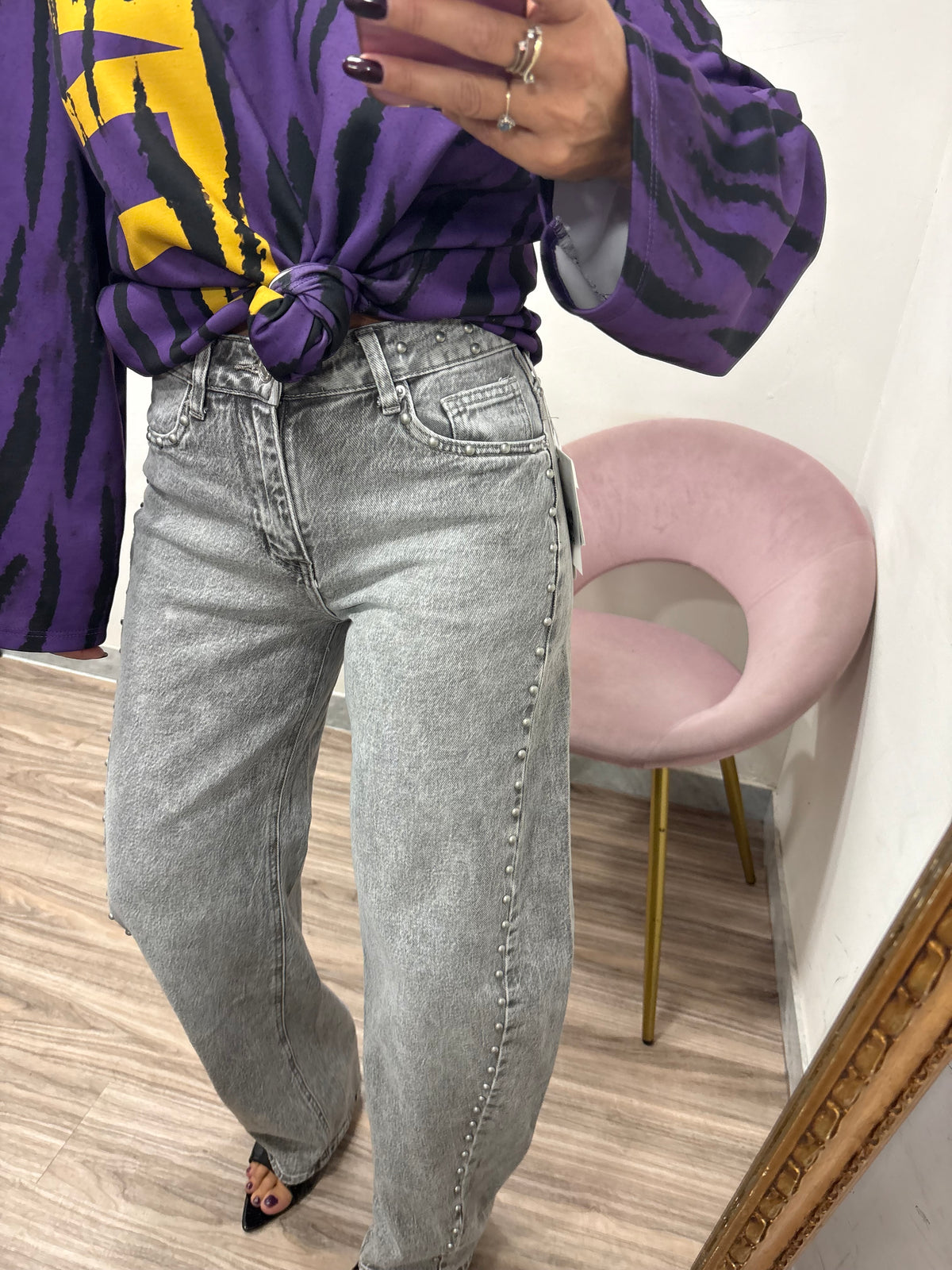 Jeans Gray borchie 2245