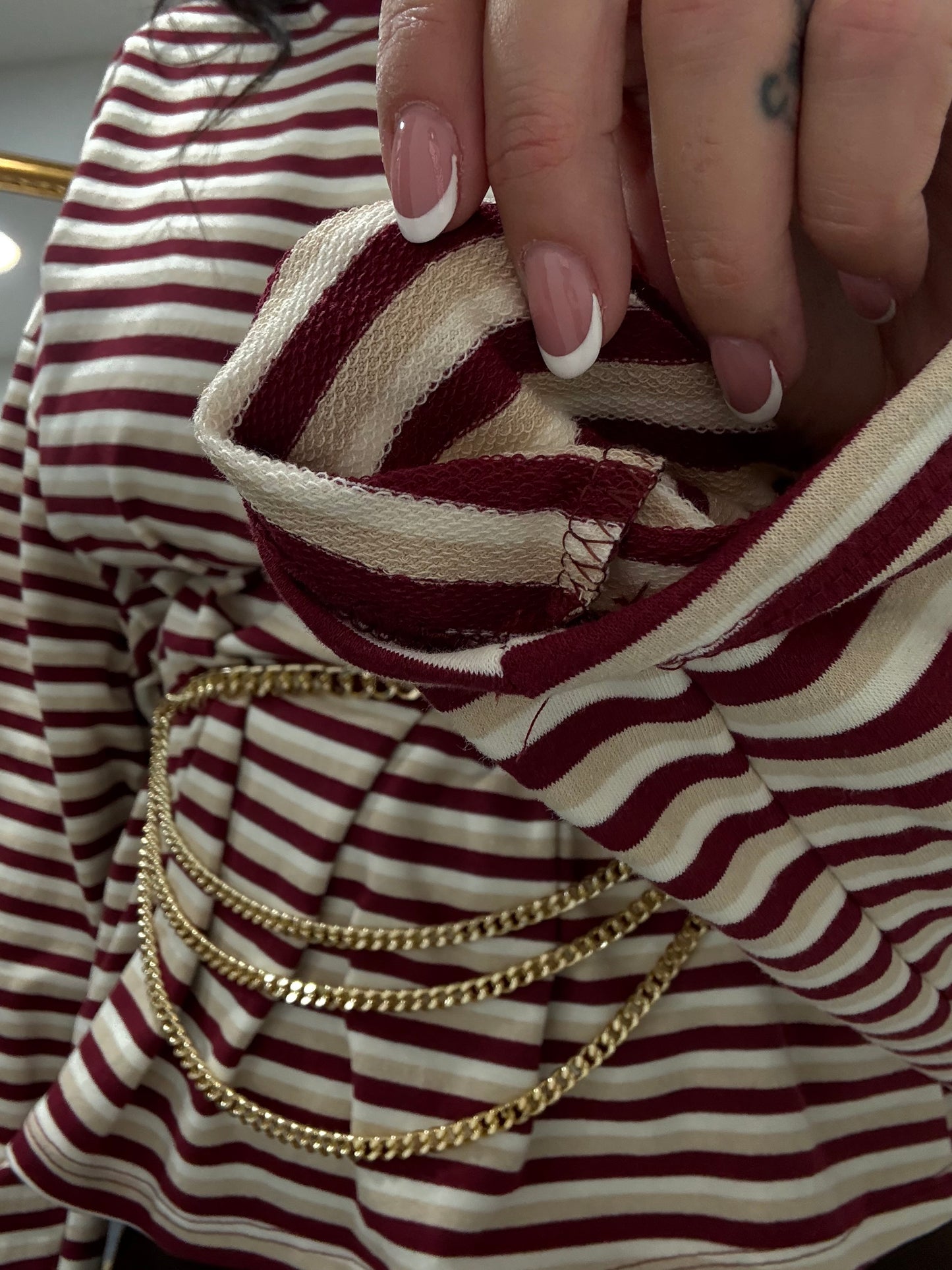 Maglia righe manica campana