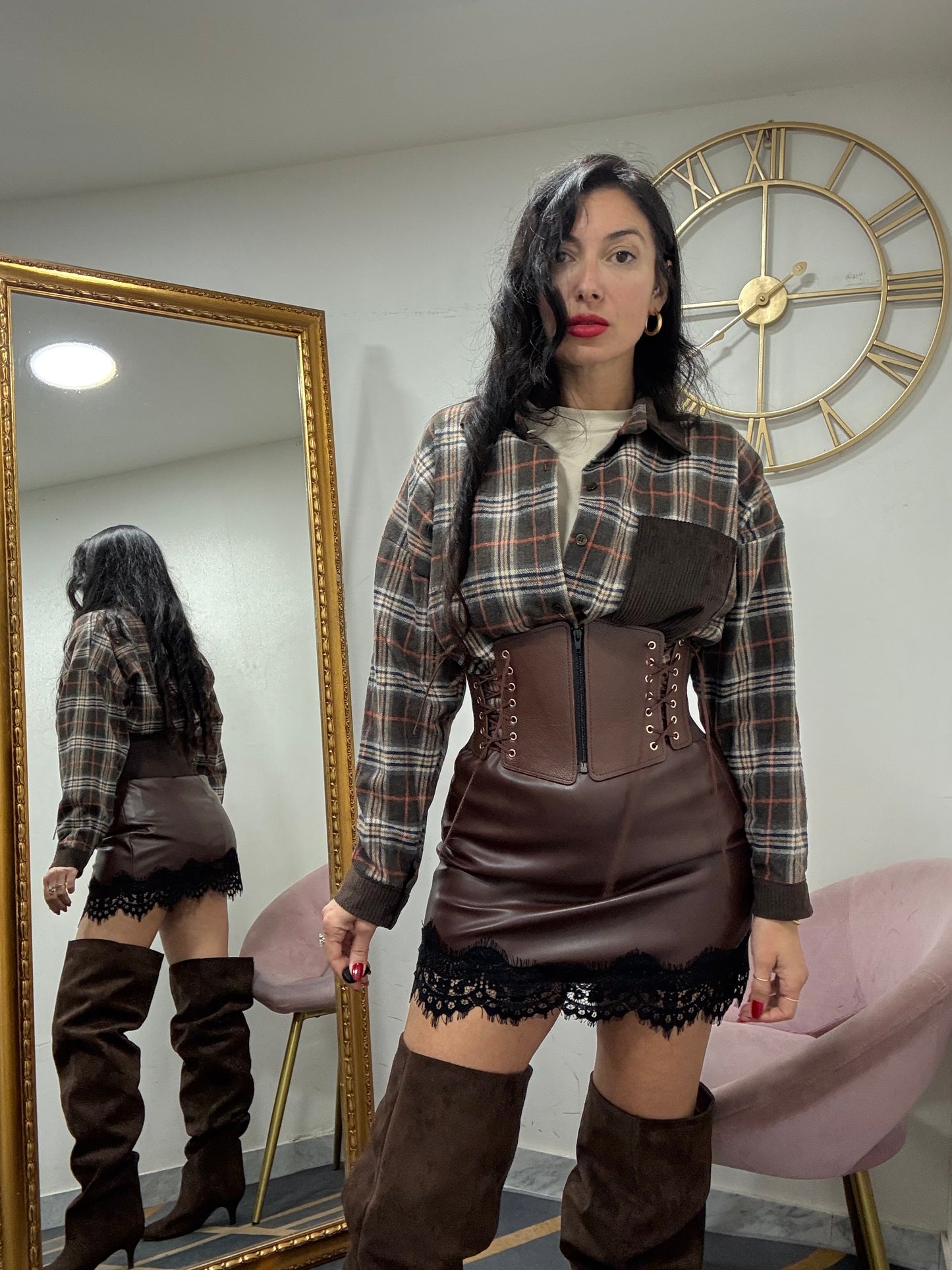 Camicia collo velluto 683