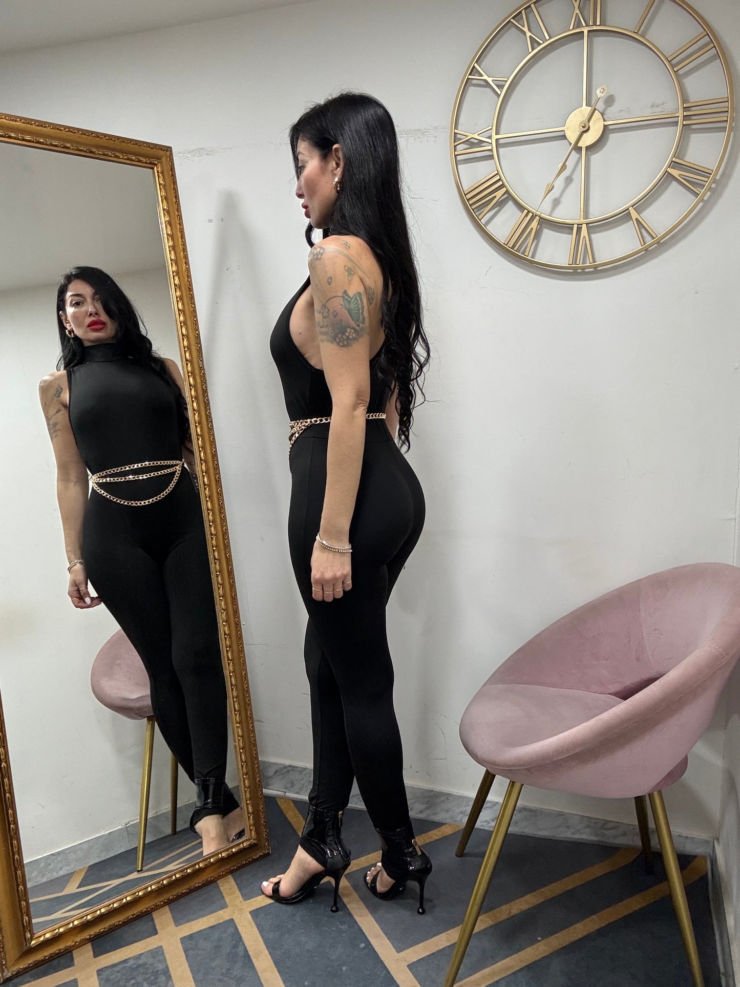 Jumpsuit scollo americano 22685