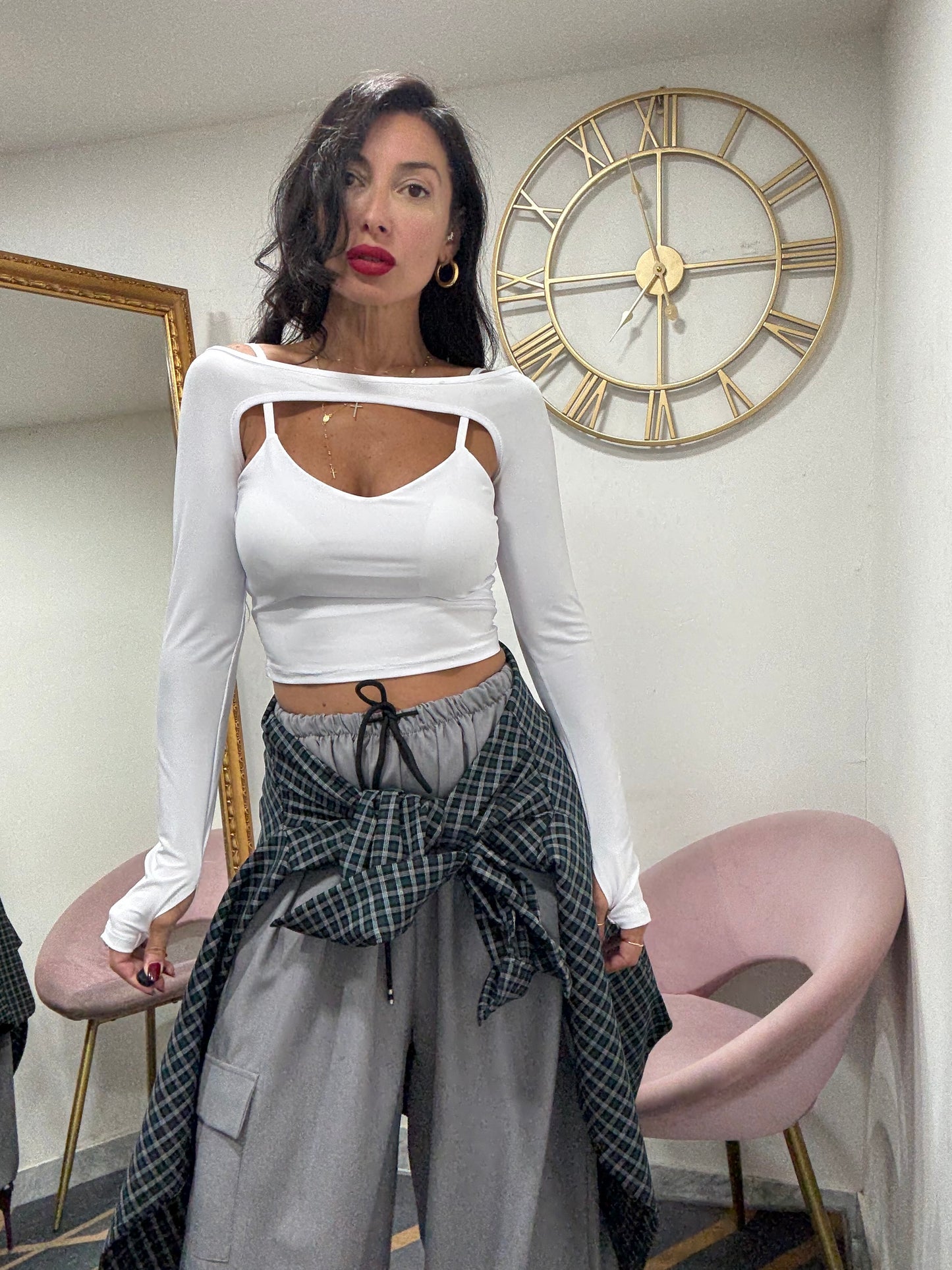 Top con coprispalle 505