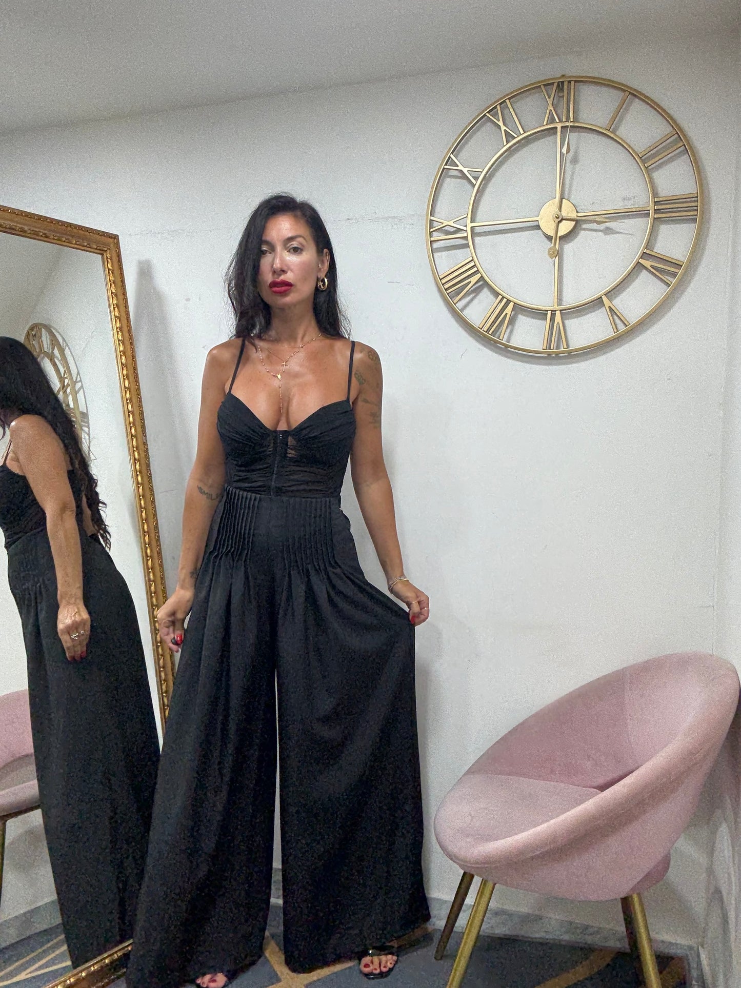 Pantalone palazzo micropence 375