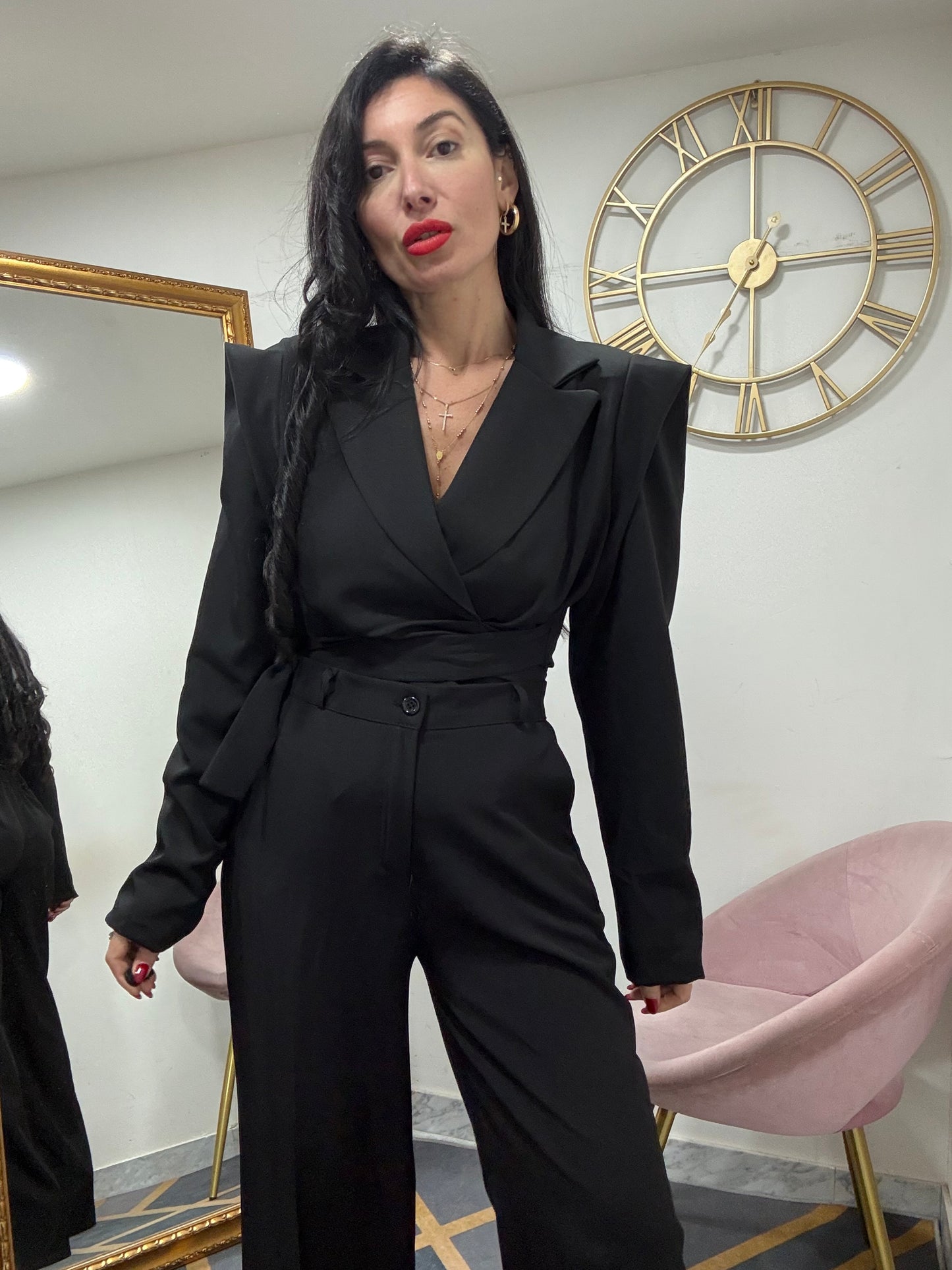 Tailleur giacca crop fiocco 13416