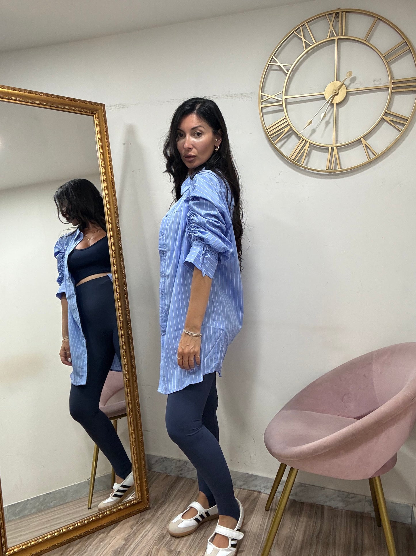 Camicia gessata coulisse 1295