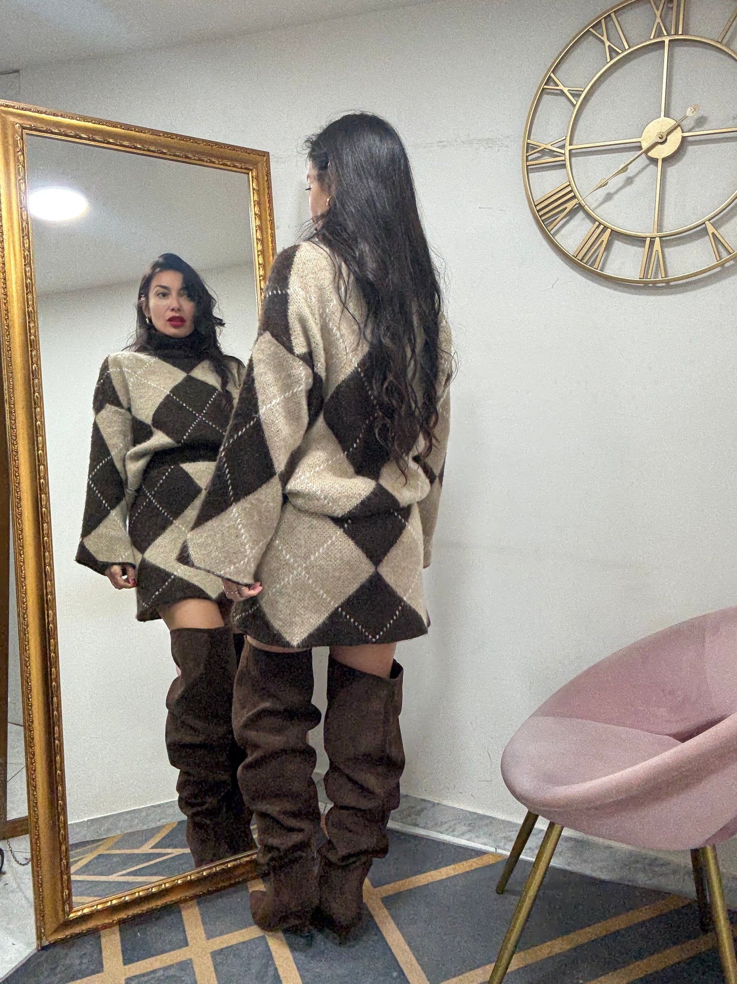 Coord lana mini quadri 660