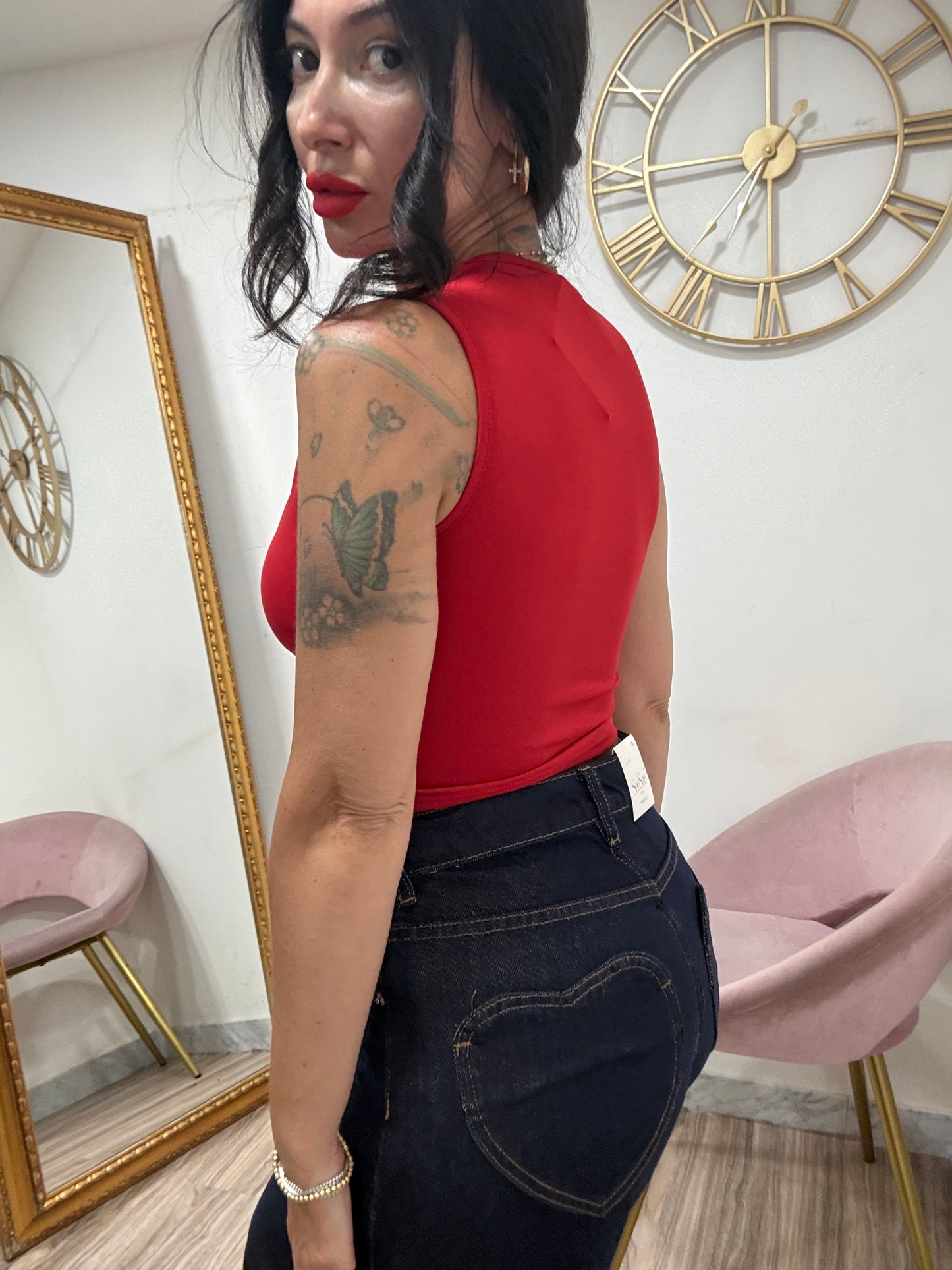 Canotta crop scollo quadrato 22785