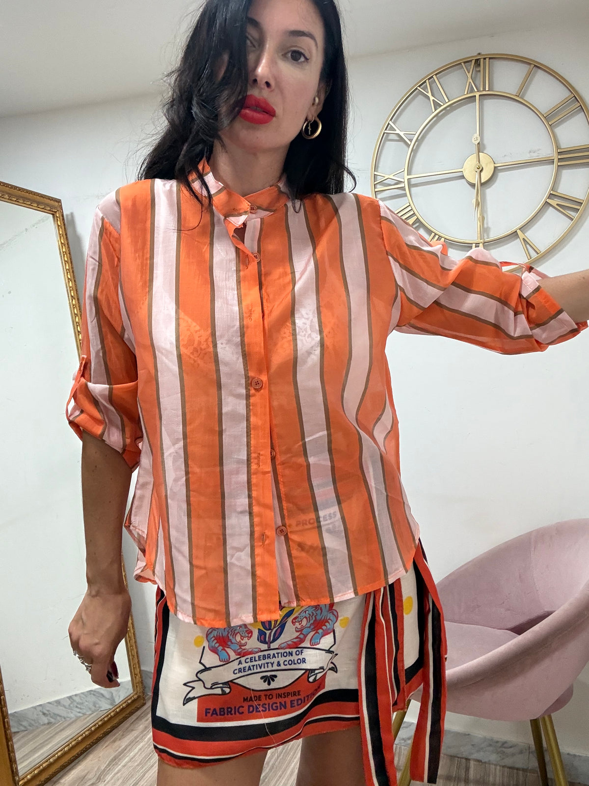 Camicia velata righe 20392
