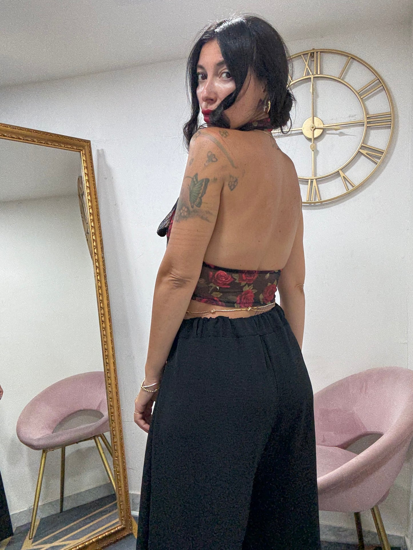 Pantalone palazzo cinta 828