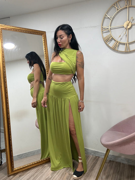 Coordinato crop gonna spacco 8080