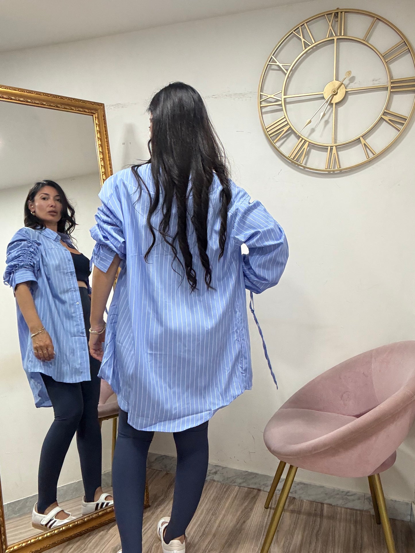 Camicia gessata coulisse 1295