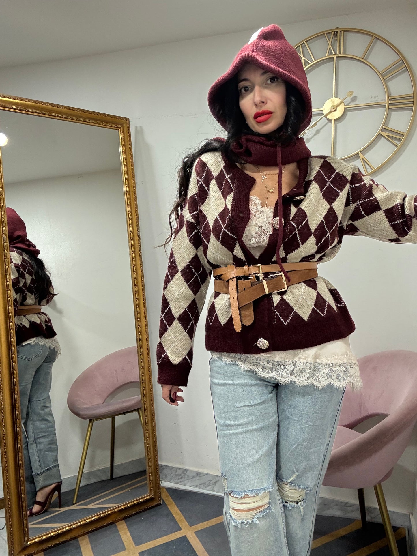 Cardigan quadri 860