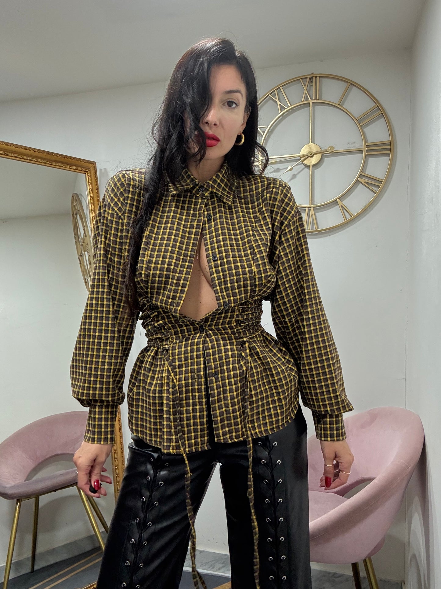 Camicia lacci quadri 789