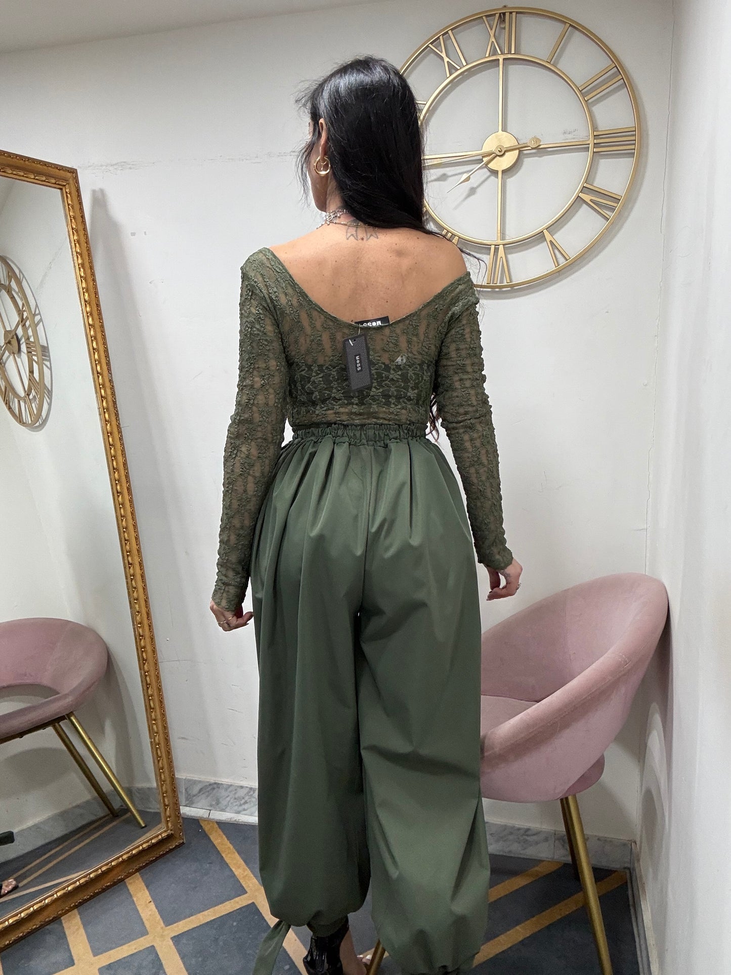 Body pizzo scollo tondo 613